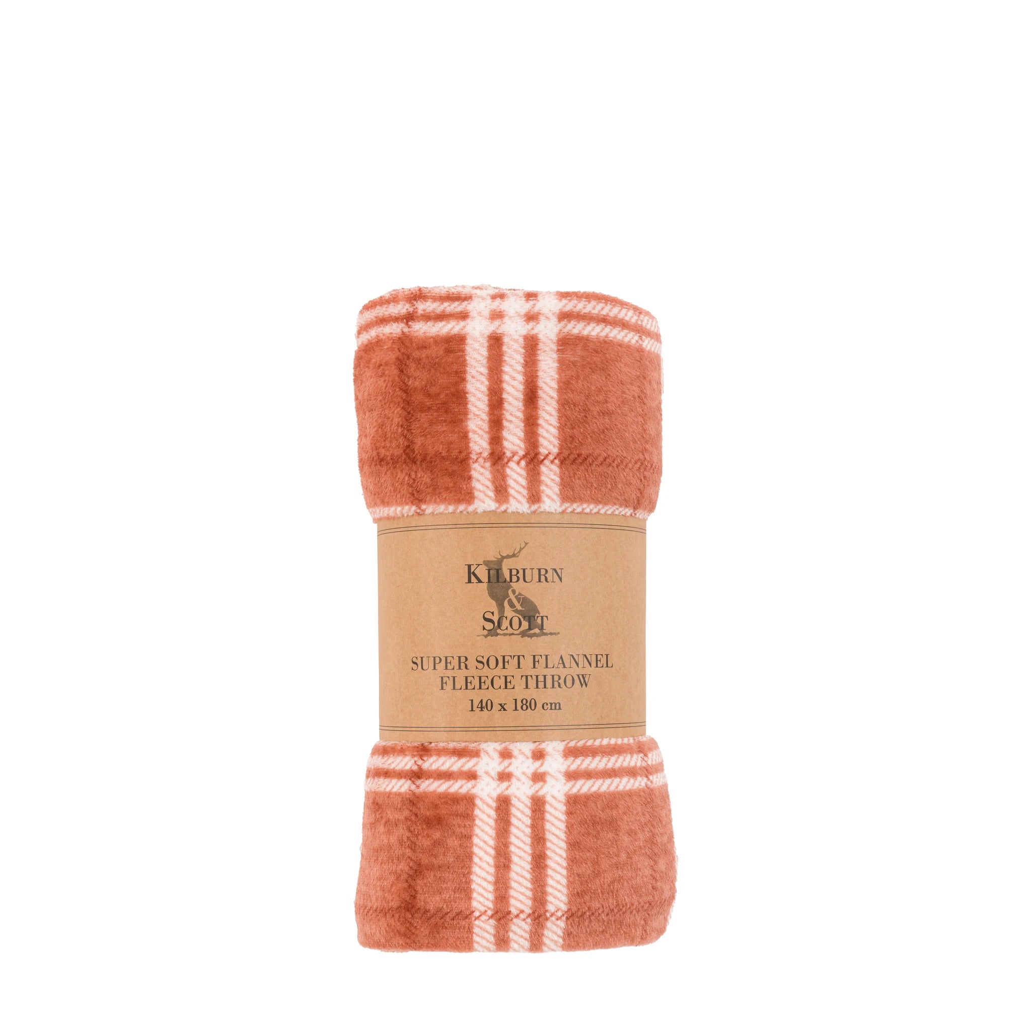 Harlewood Rolled Fleece Nutmeg Brown Throw