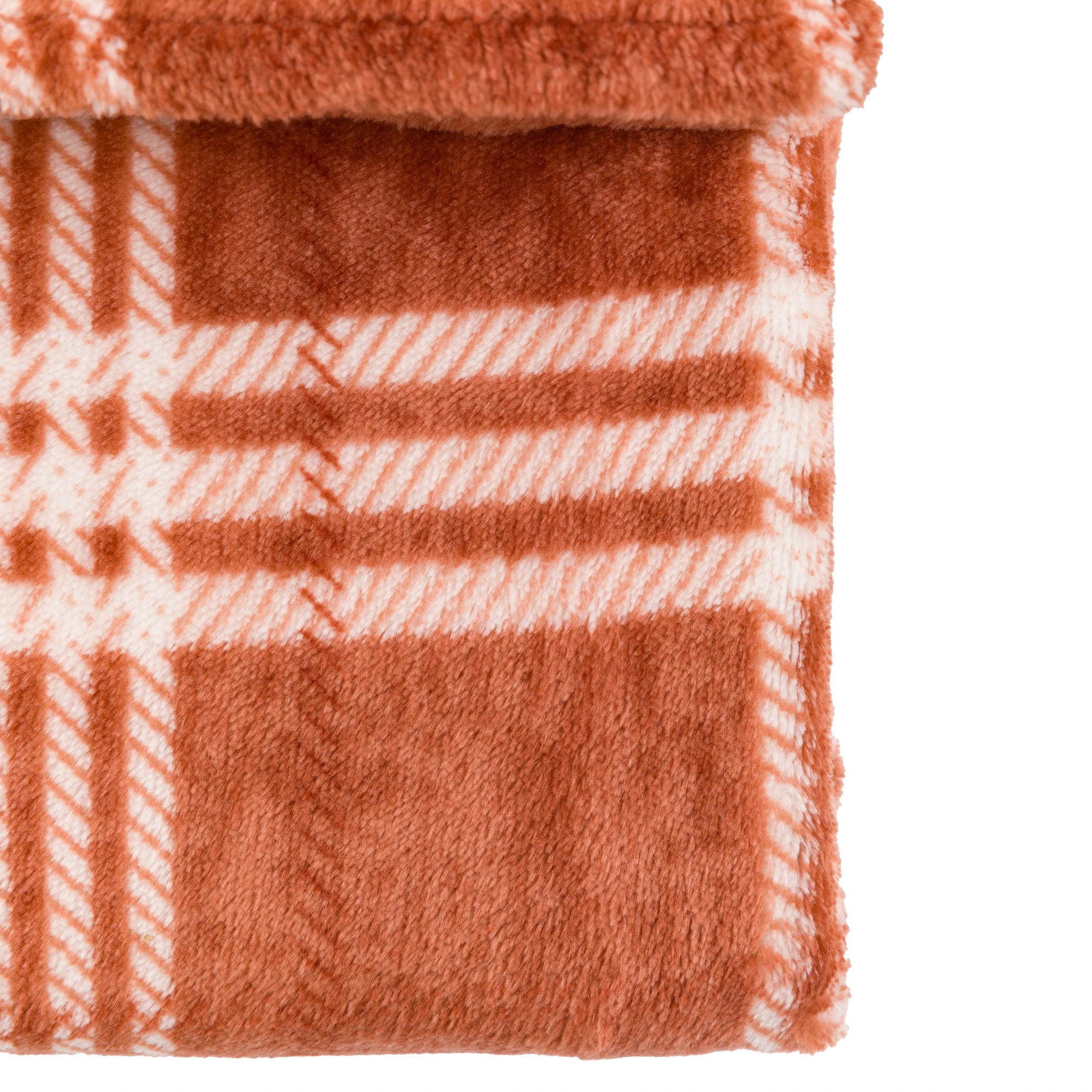Harlewood Rolled Fleece Nutmeg Brown Throw