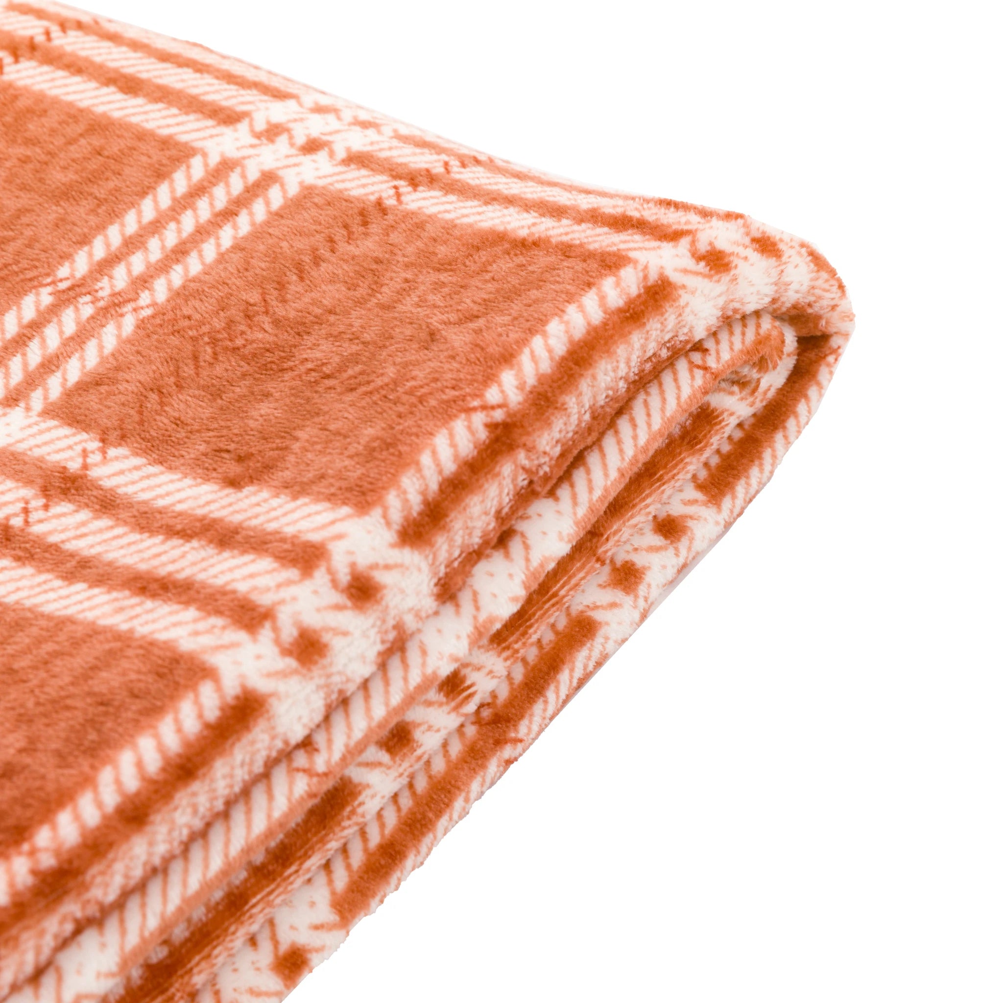 Harlewood Rolled Fleece Nutmeg Brown Throw