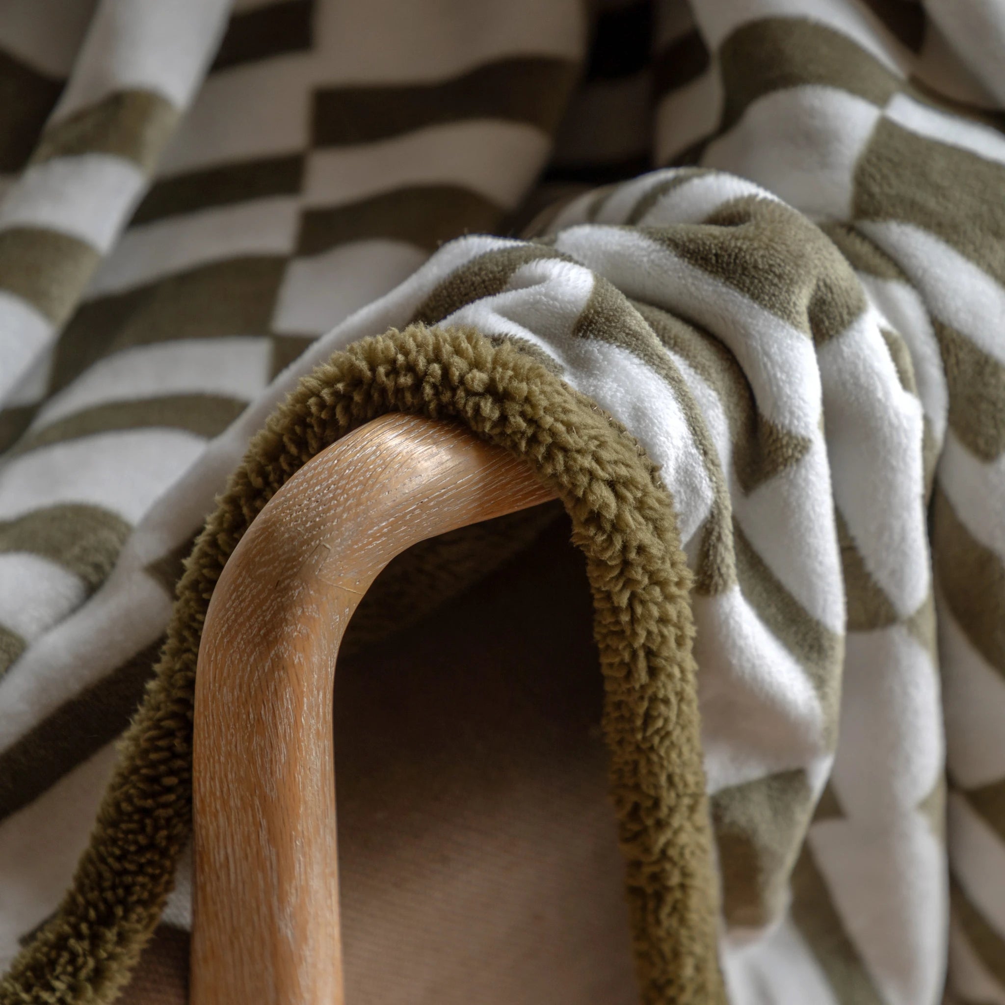 Norelle Sherpa Olive Green Throw