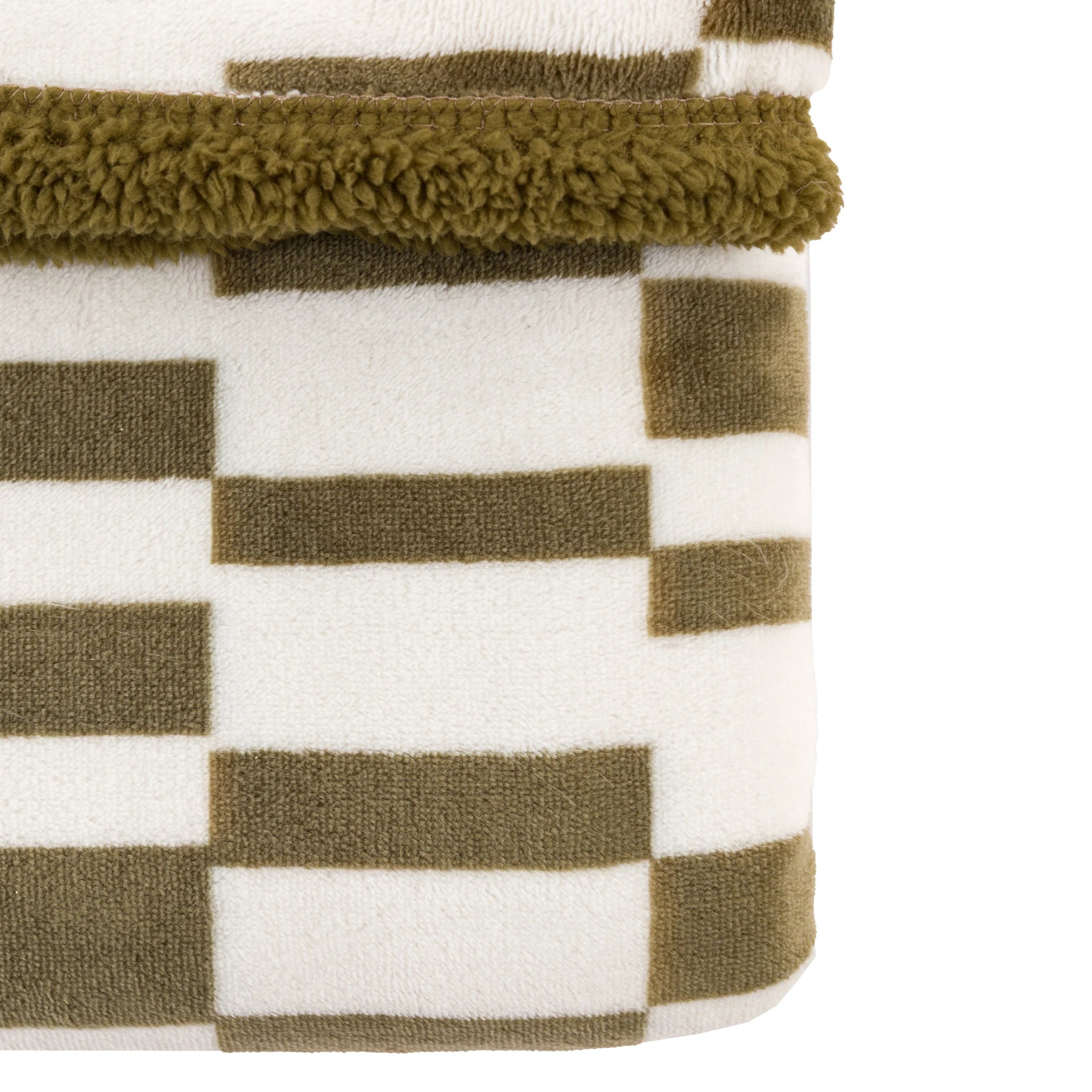 Norelle Sherpa Olive Green Throw