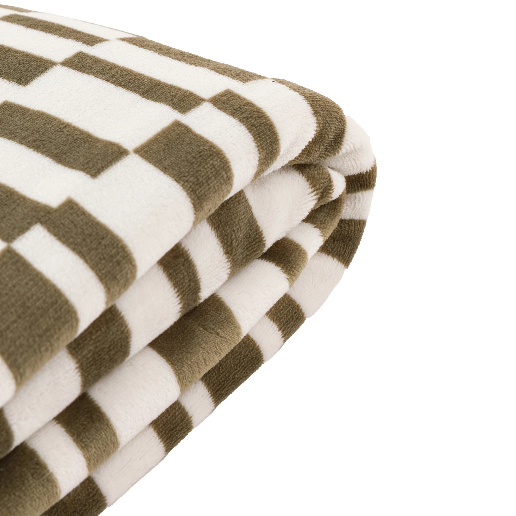 Norelle Sherpa Olive Green Throw