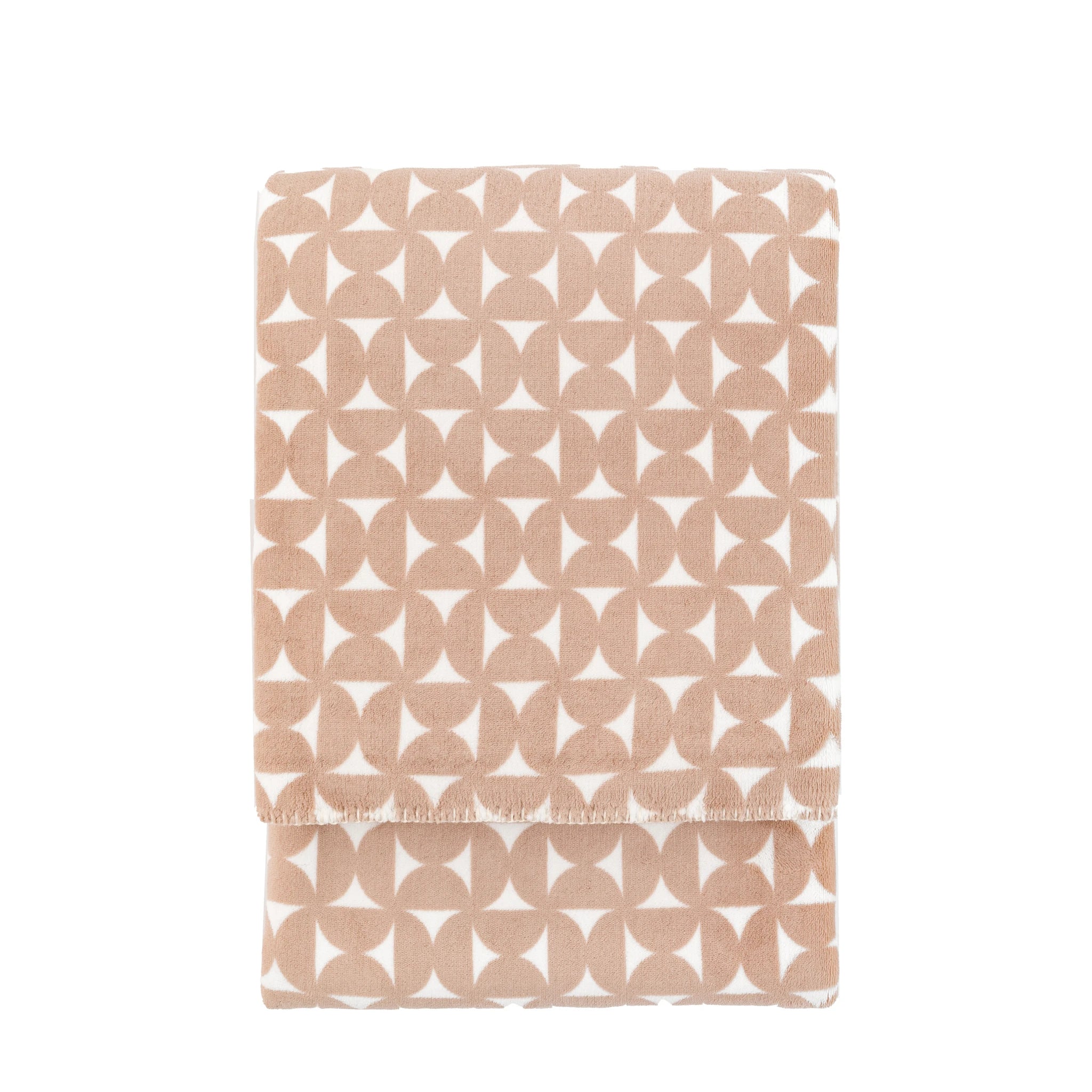 Modo Modern Geo Flannel Taupe Throw