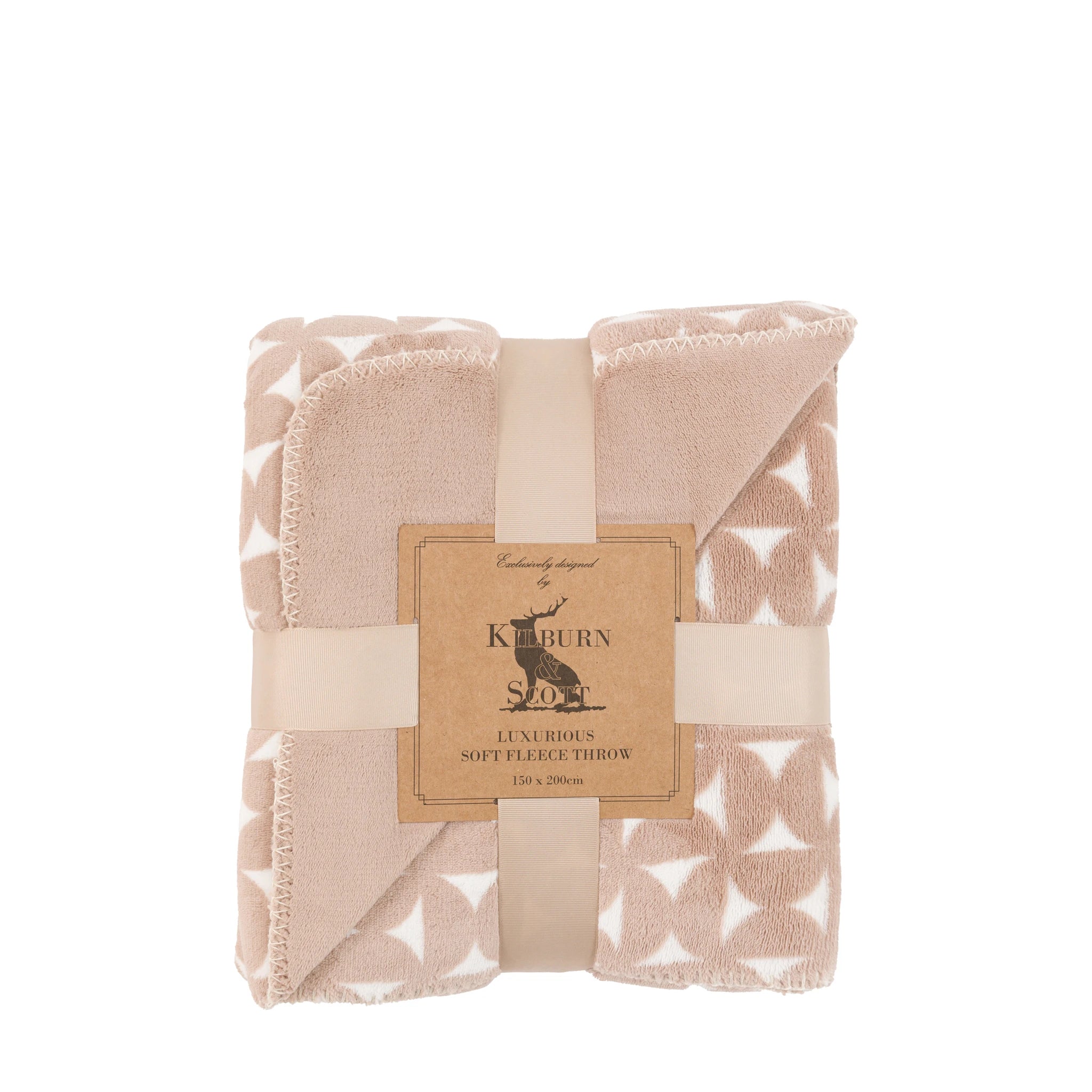 Modo Modern Geo Flannel Taupe Throw