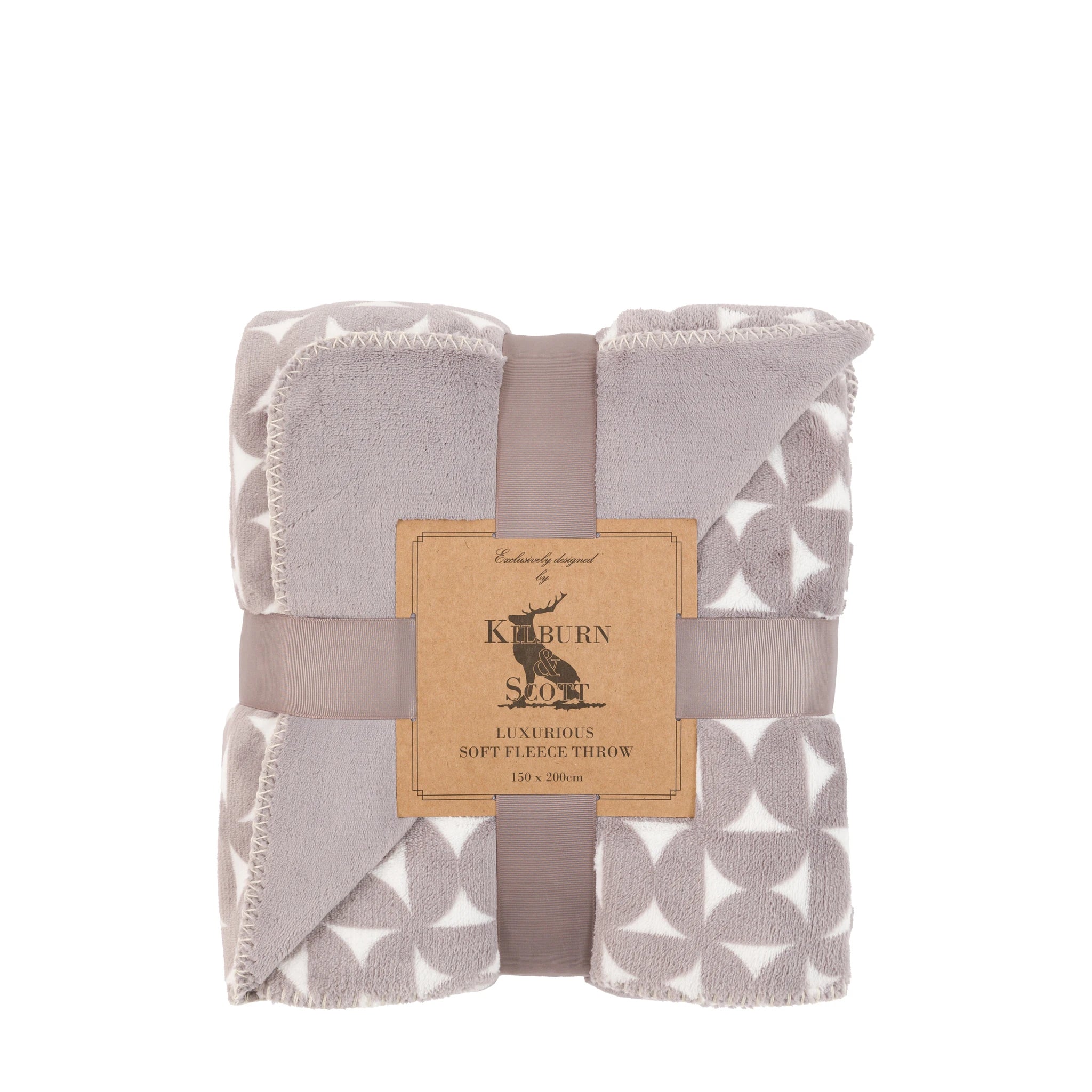 Modo Modern Geo Flannel Grey Throw