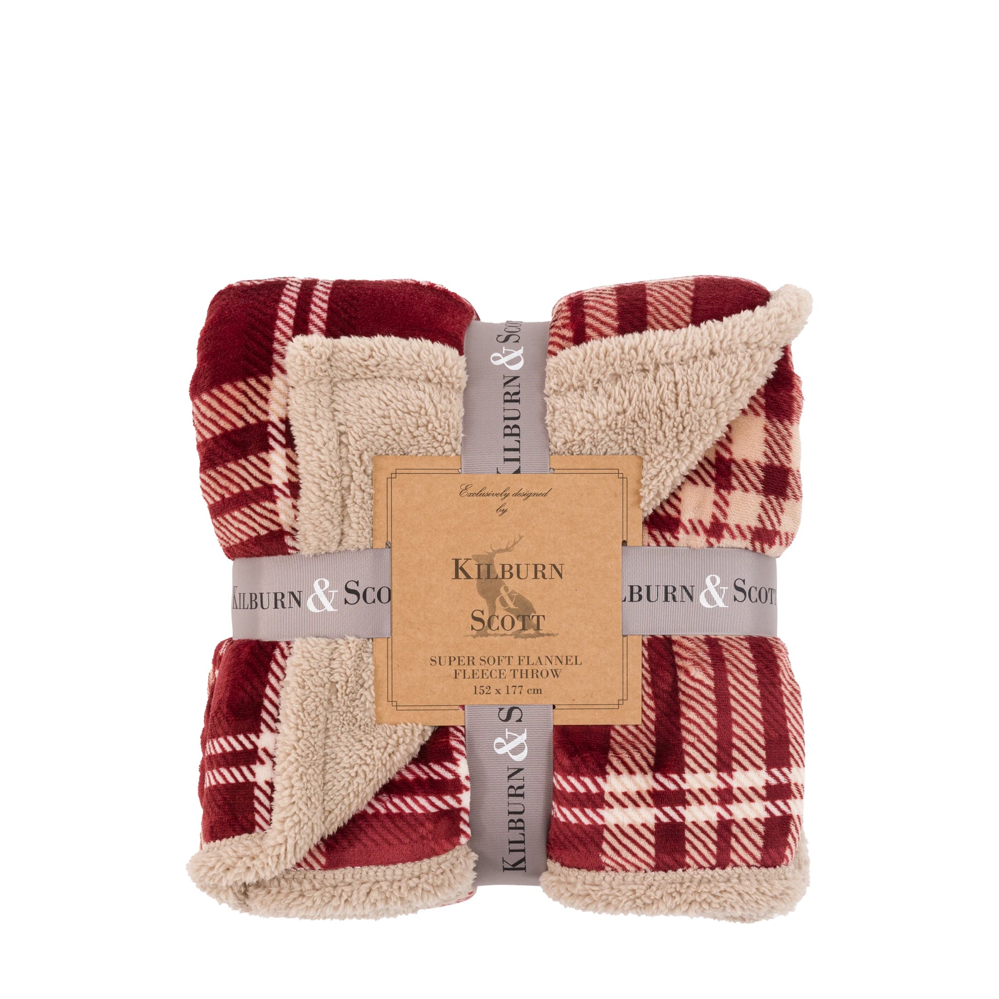 Braemere Tartan Sherpa Mulberry Throw
