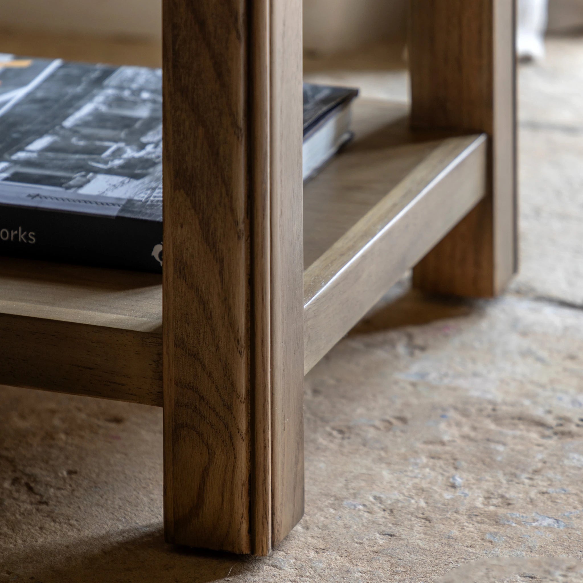Hartbourne Natural Oak Wood Side Table