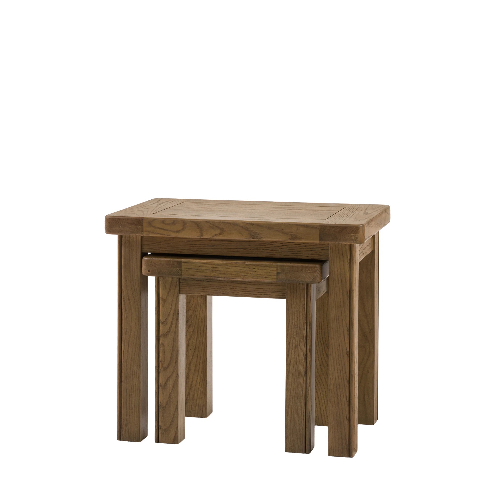 Set of 2 Hartbourne Natural Oak Wood Nested Coffee Tables