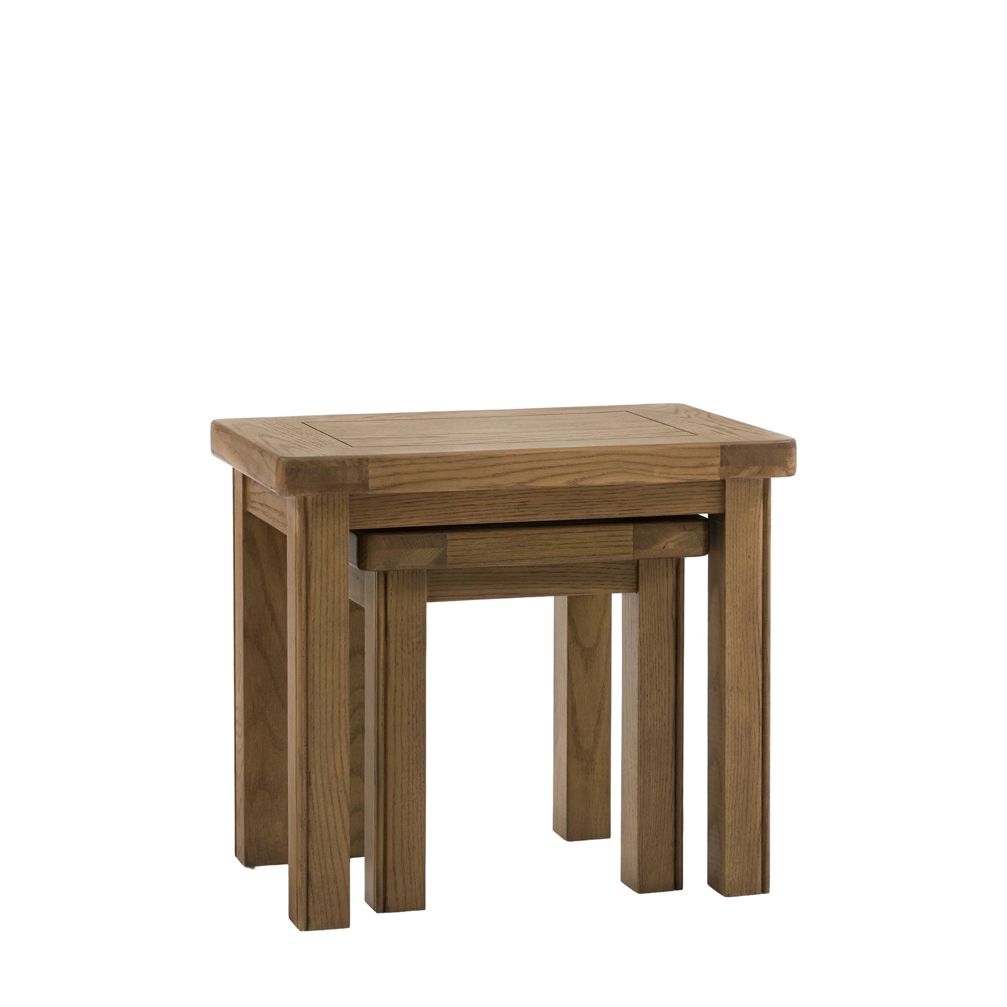 Set of 2 Hartbourne Natural Oak Wood Nested Coffee Tables