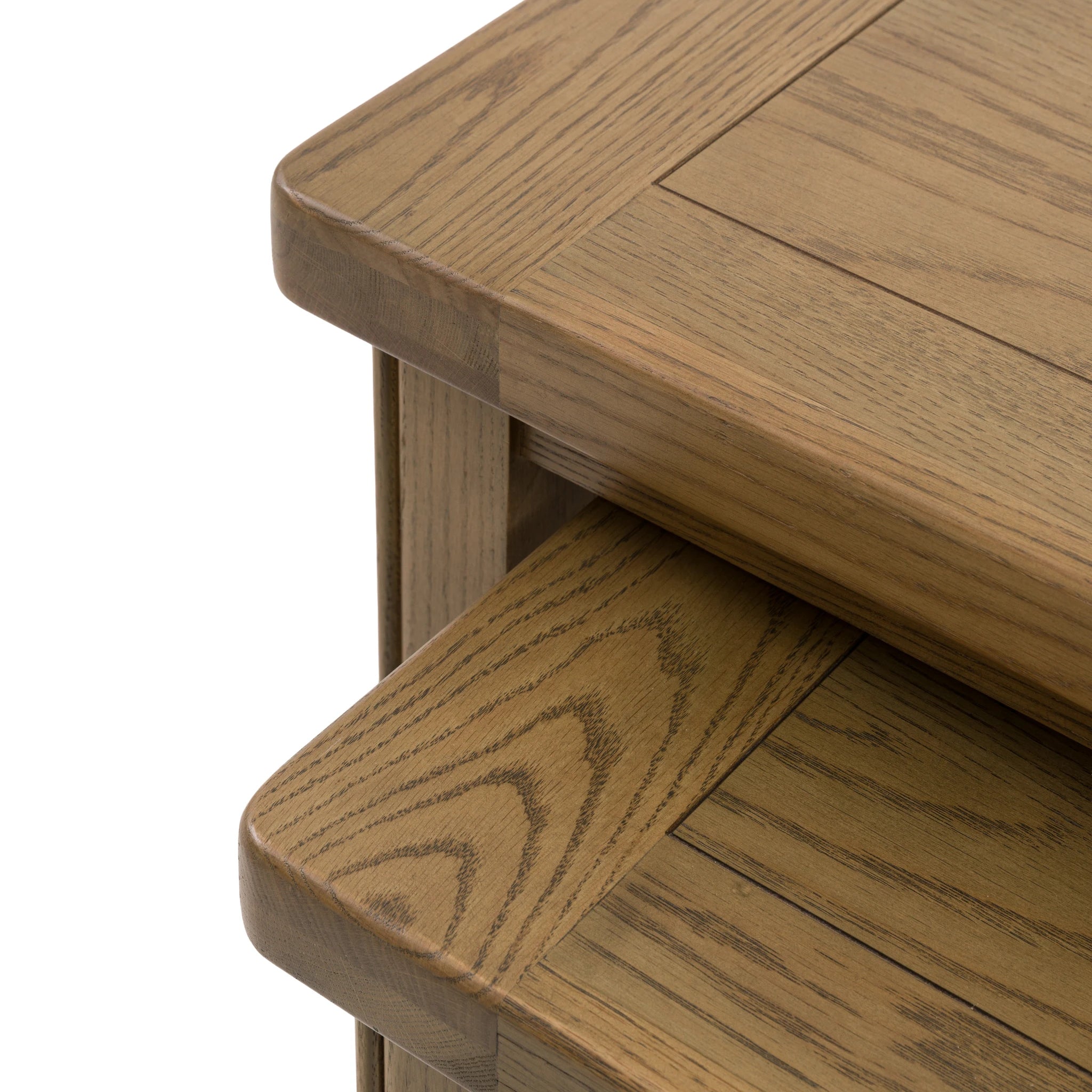 Set of 2 Hartbourne Natural Oak Wood Nested Coffee Tables