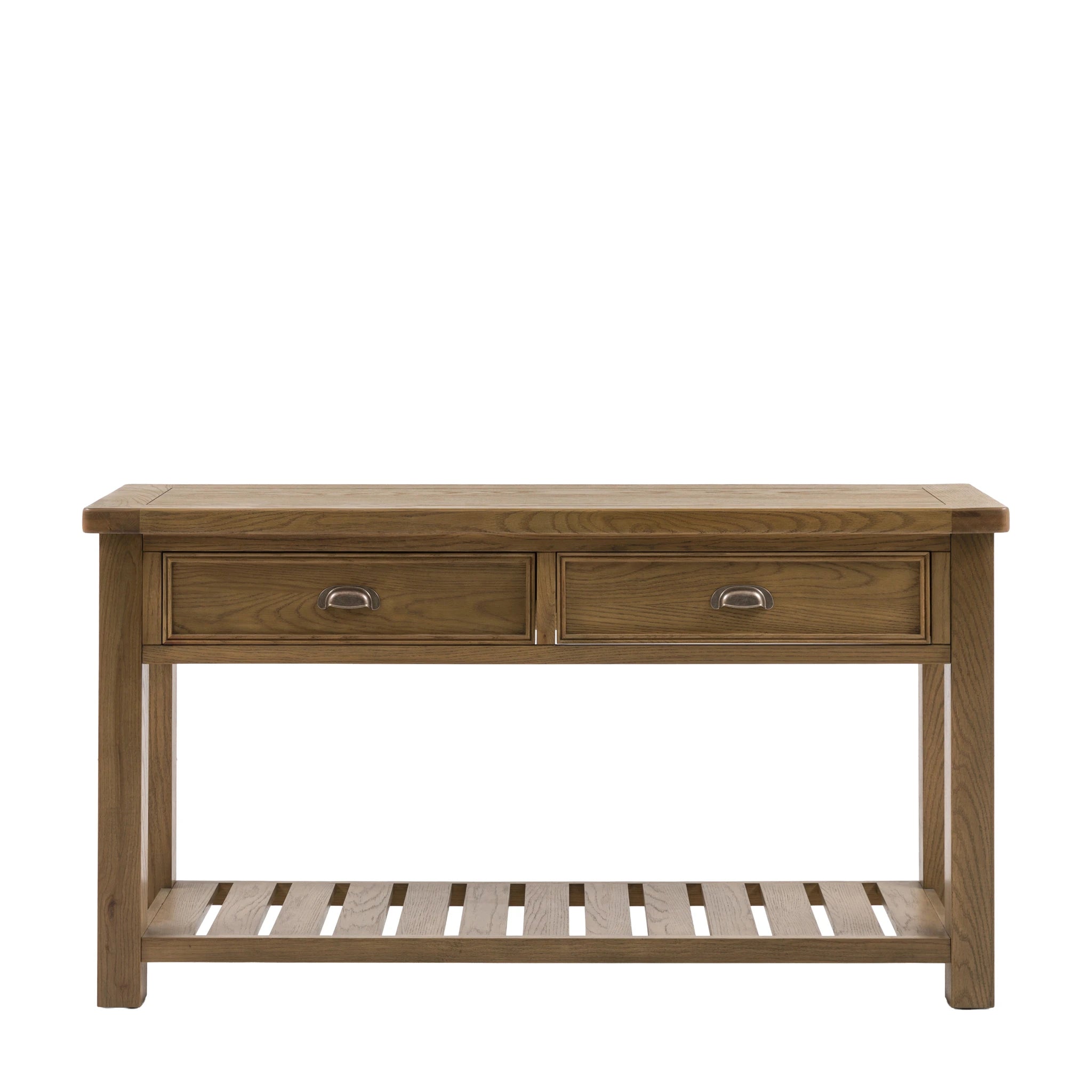Hartbourne Natural Oak Wood Console Table Large