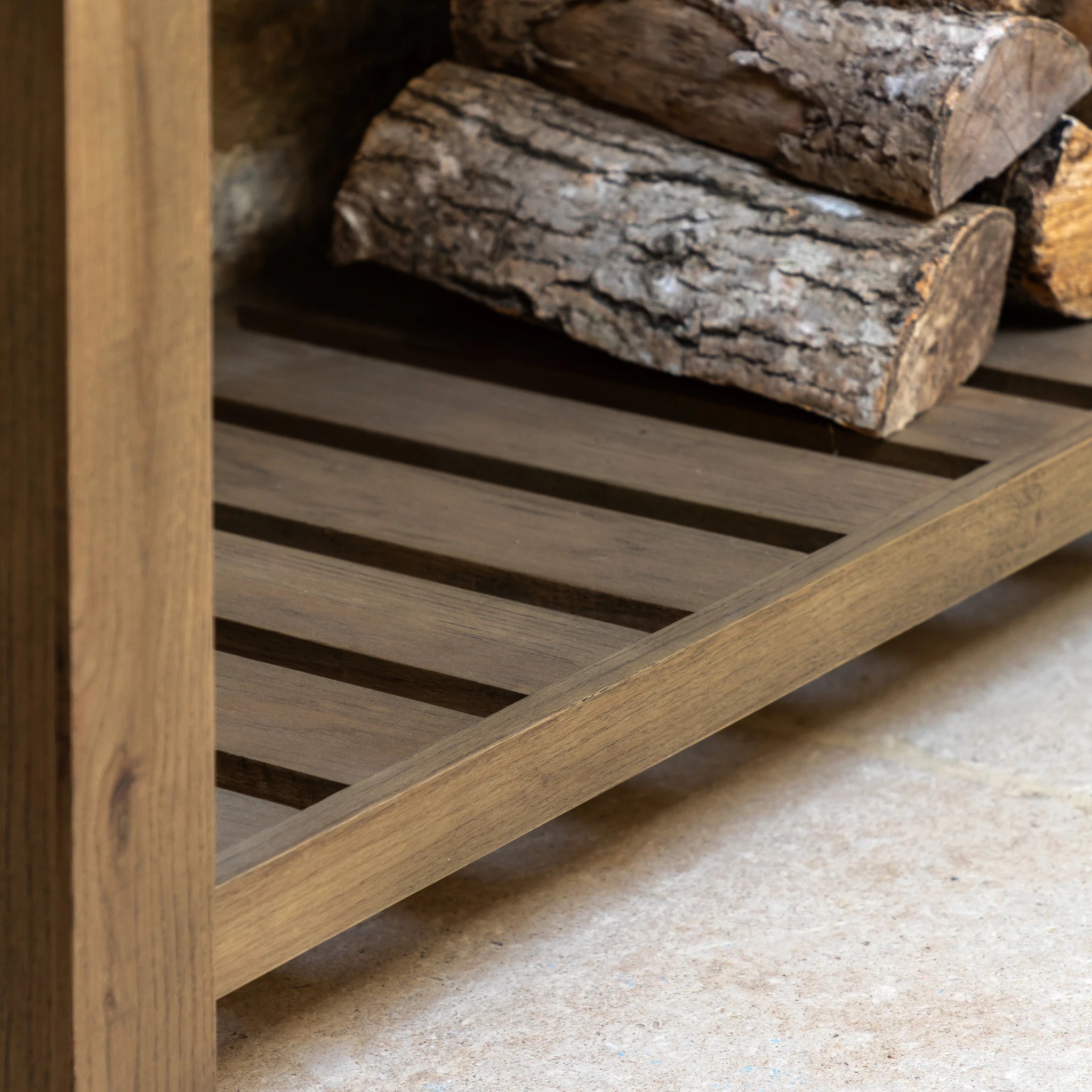 Hartbourne Natural Oak Wood Console Table Large