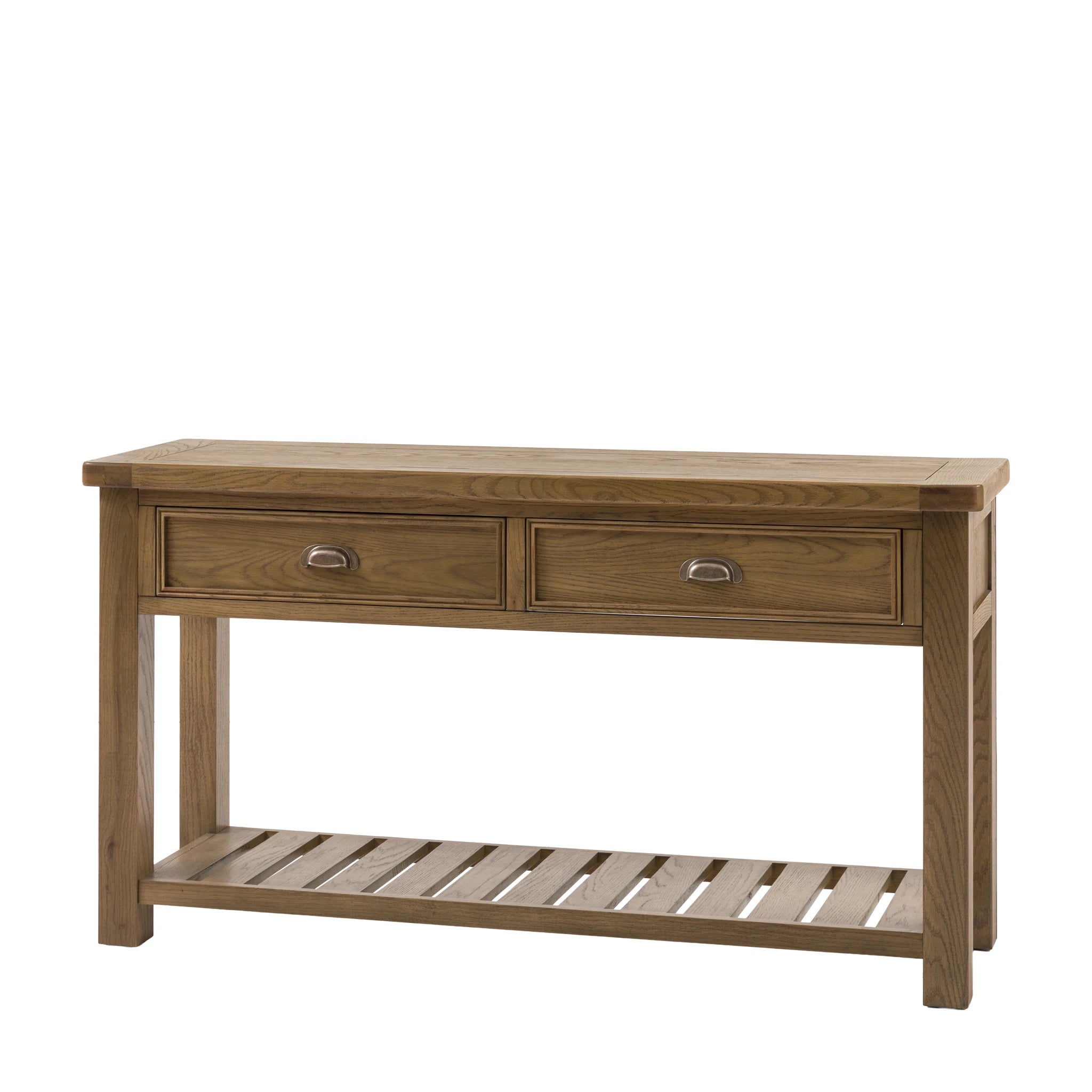 Hartbourne Natural Oak Wood Console Table Large