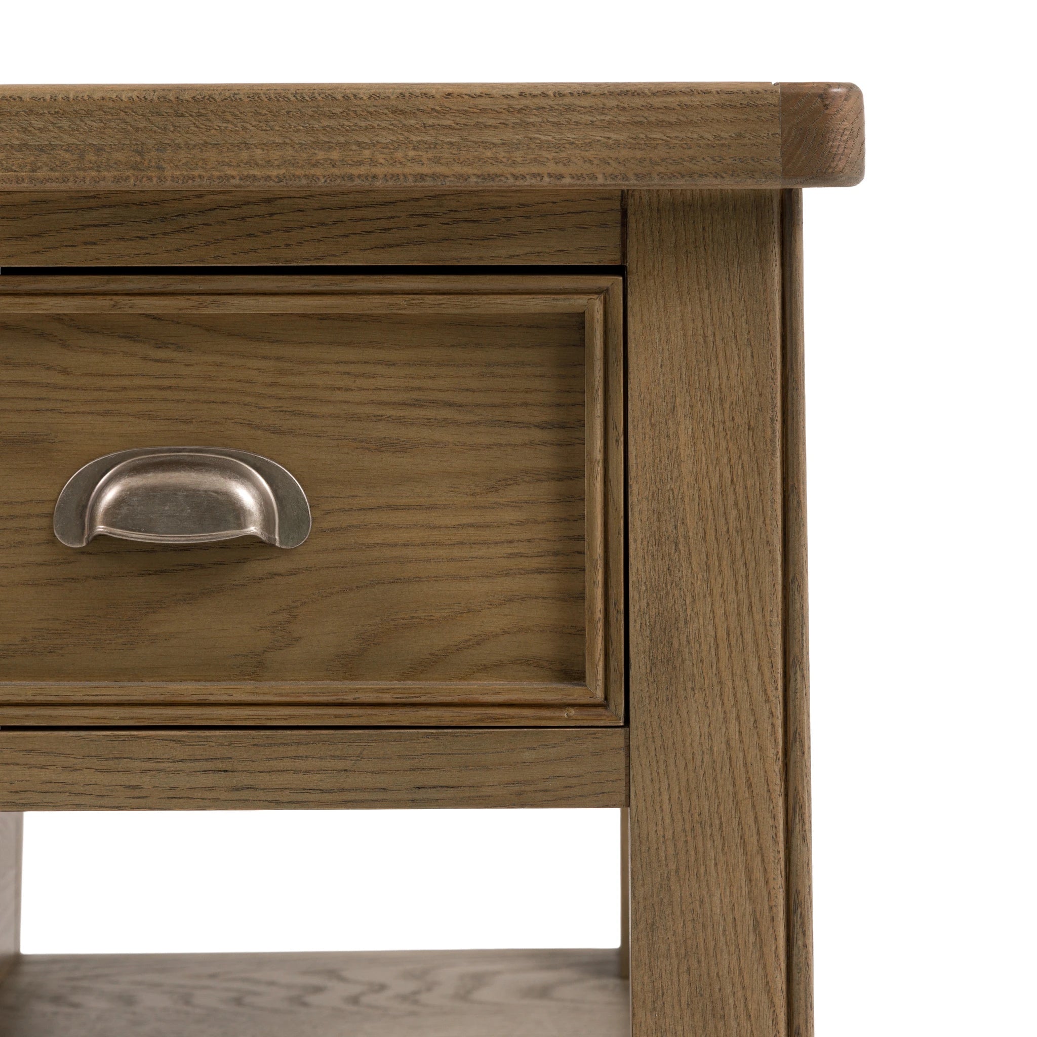 Hartbourne Natural Oak Wood & Marble Kitchen Island