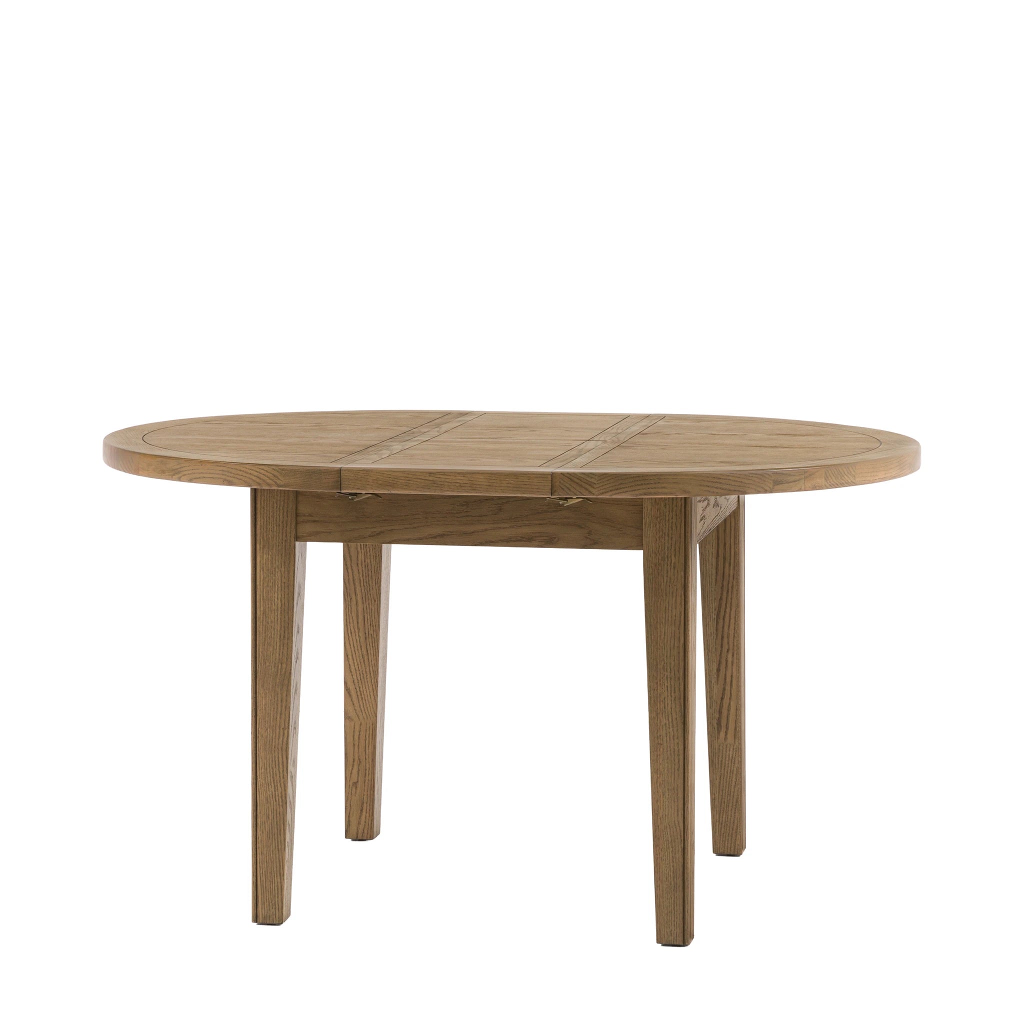 Hartbourne Round Natural Oak Wood Extending Dining Table 110-145cm