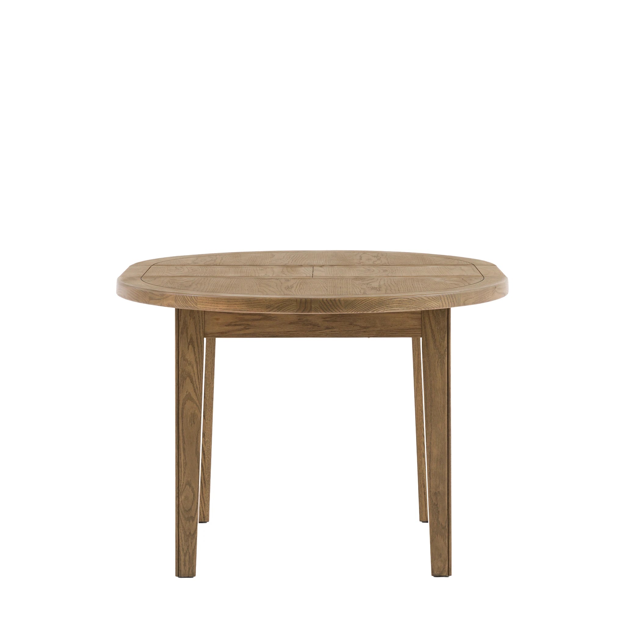 Hartbourne Round Natural Oak Wood Extending Dining Table 110-145cm