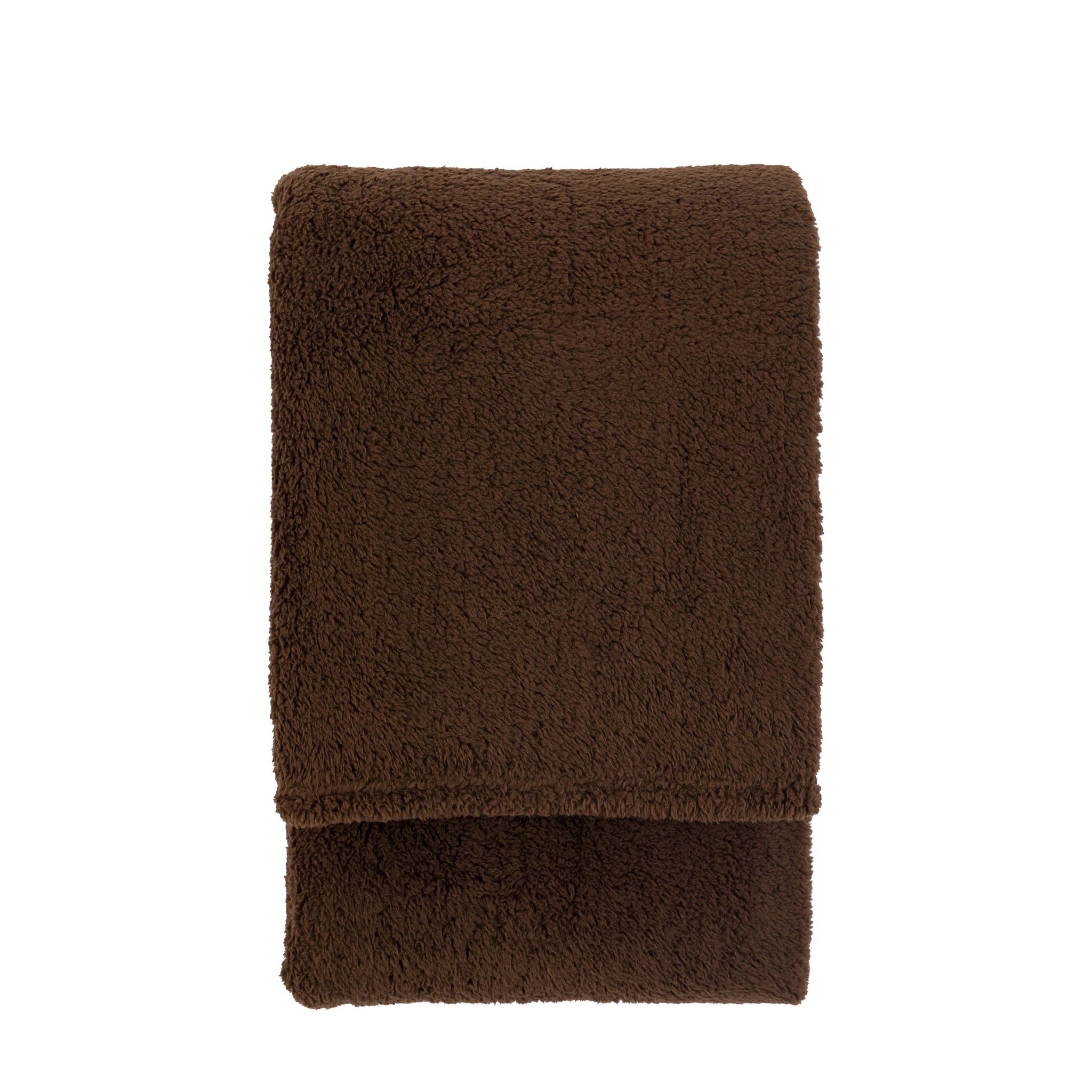 Cudella Teddy Fleece Chocolate Brown Throw