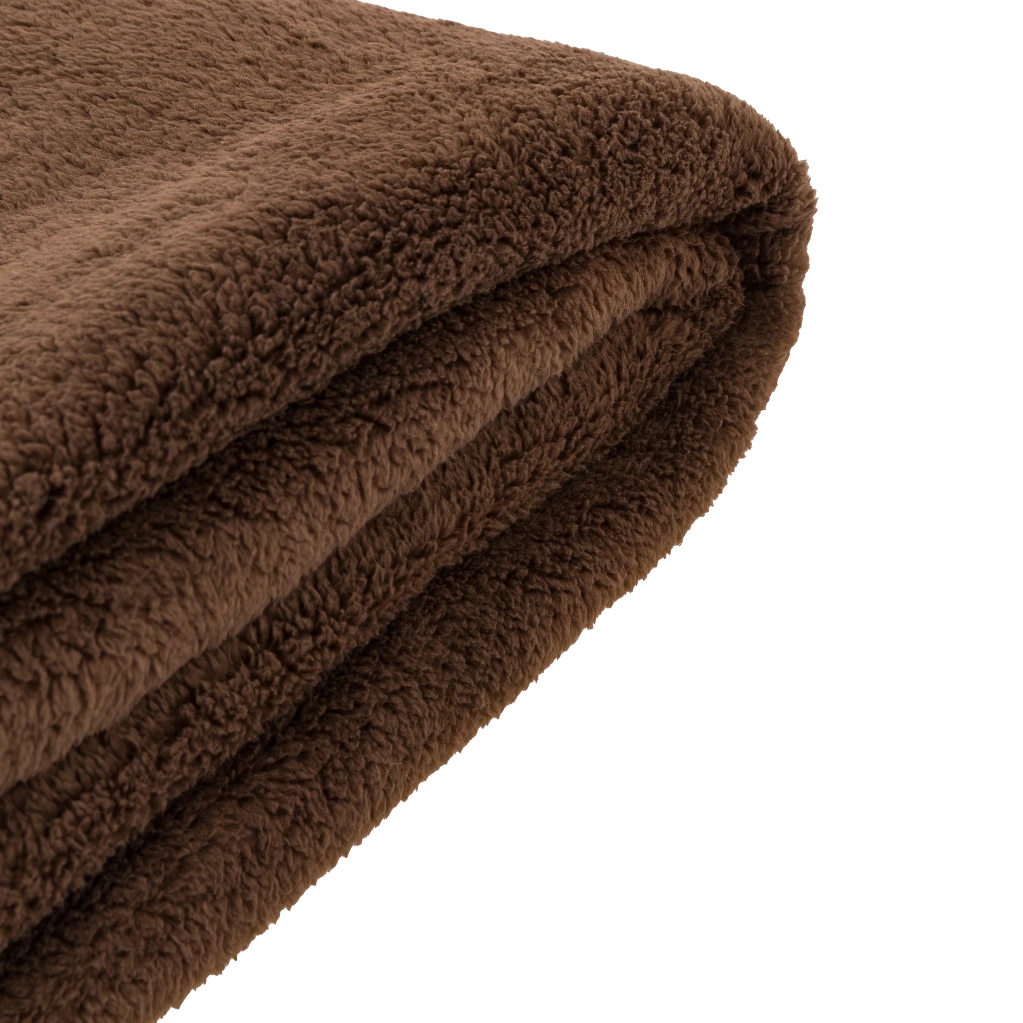 Cudella Teddy Fleece Chocolate Brown Throw