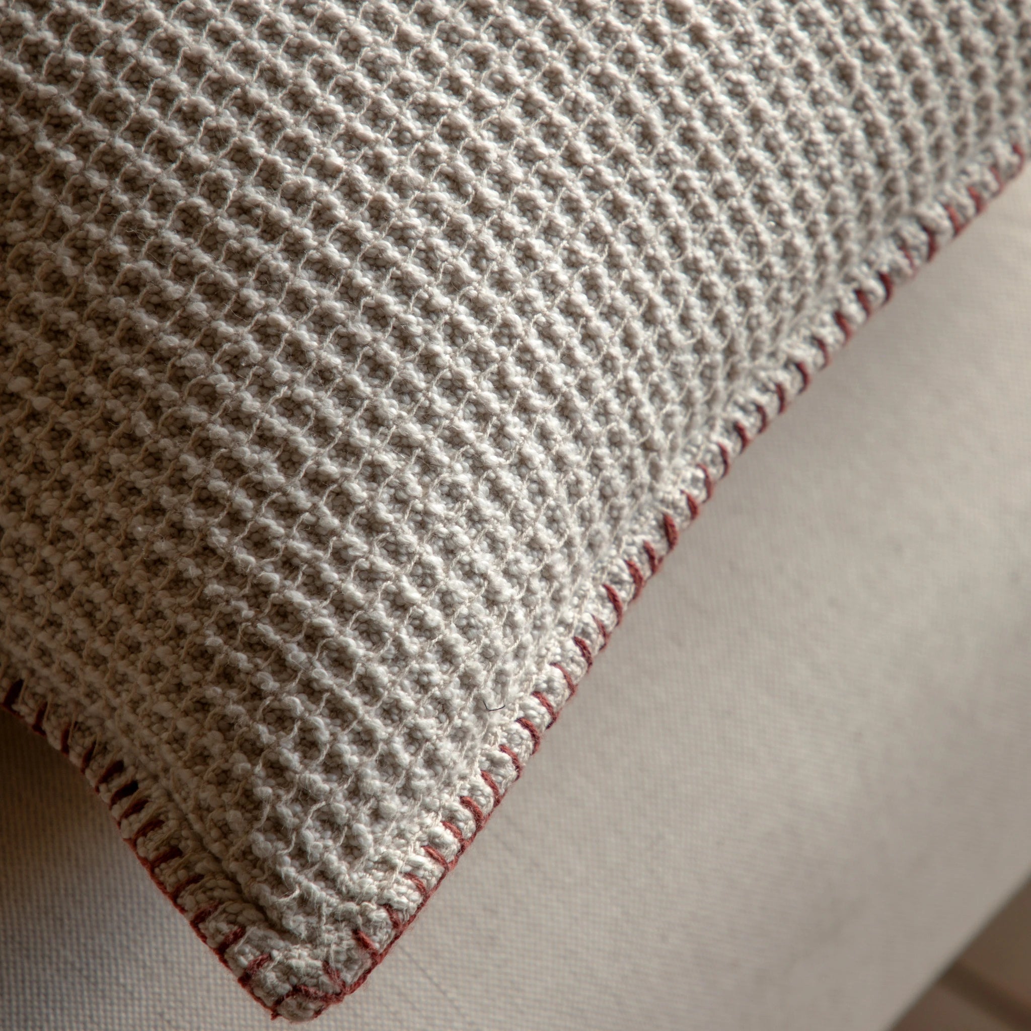 Loxley Textured Cream Cotton Cushion 45x45cm