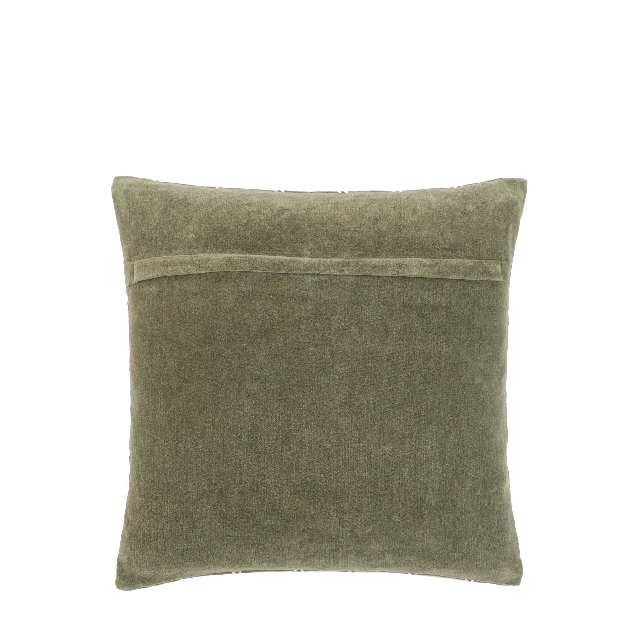 Ambermeadow Velvet Olive Green Cushion 45x45cm