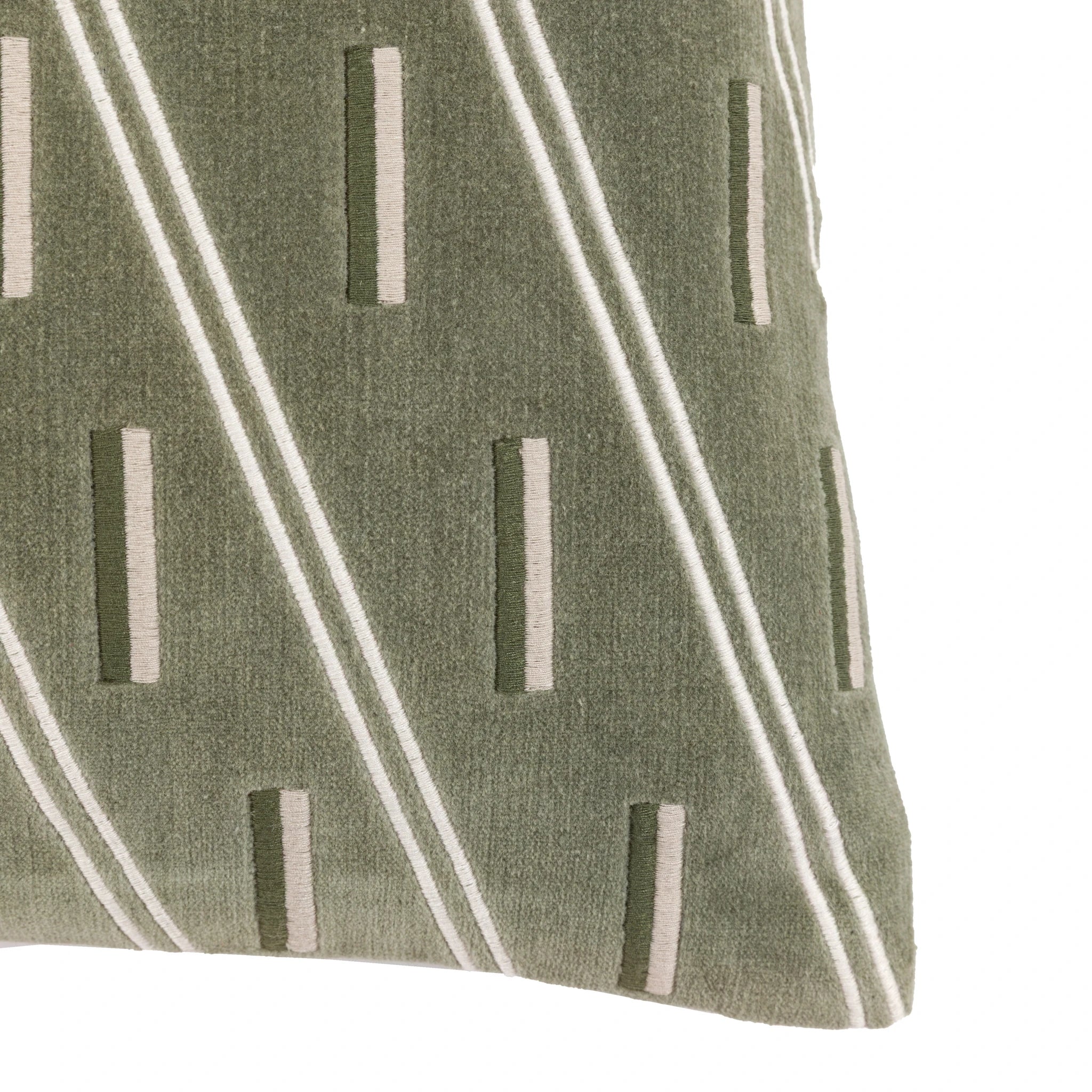 Ambermeadow Velvet Olive Green Cushion 45x45cm