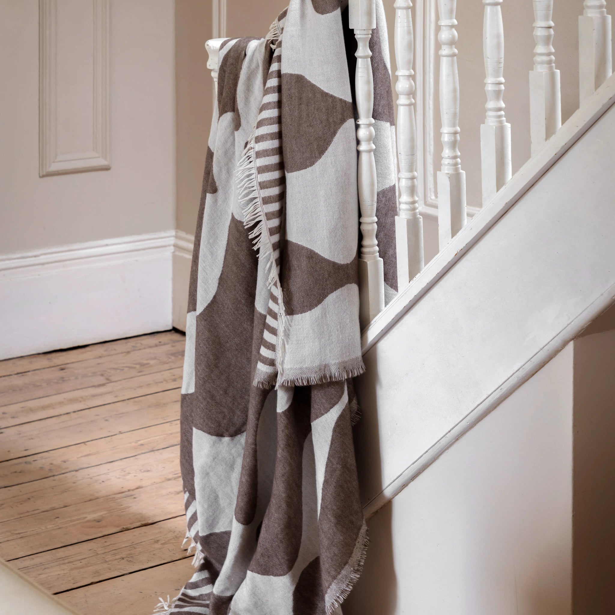Marella Abstract Chocolate Brown Cotton Throw