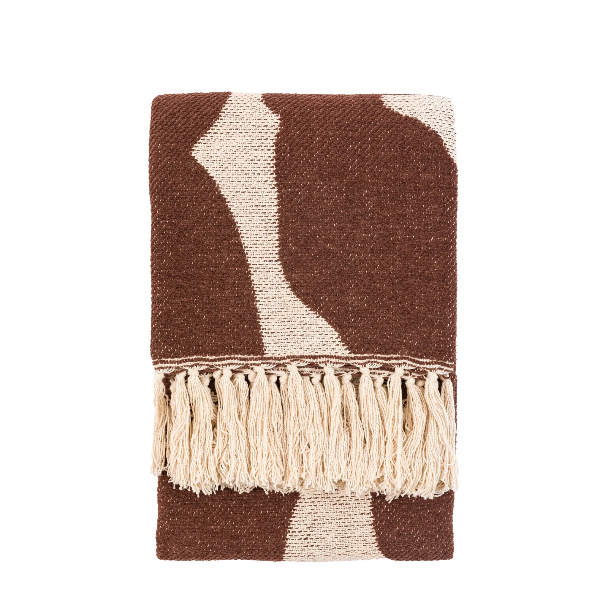Marella Abstract Chocolate Brown Cotton Throw