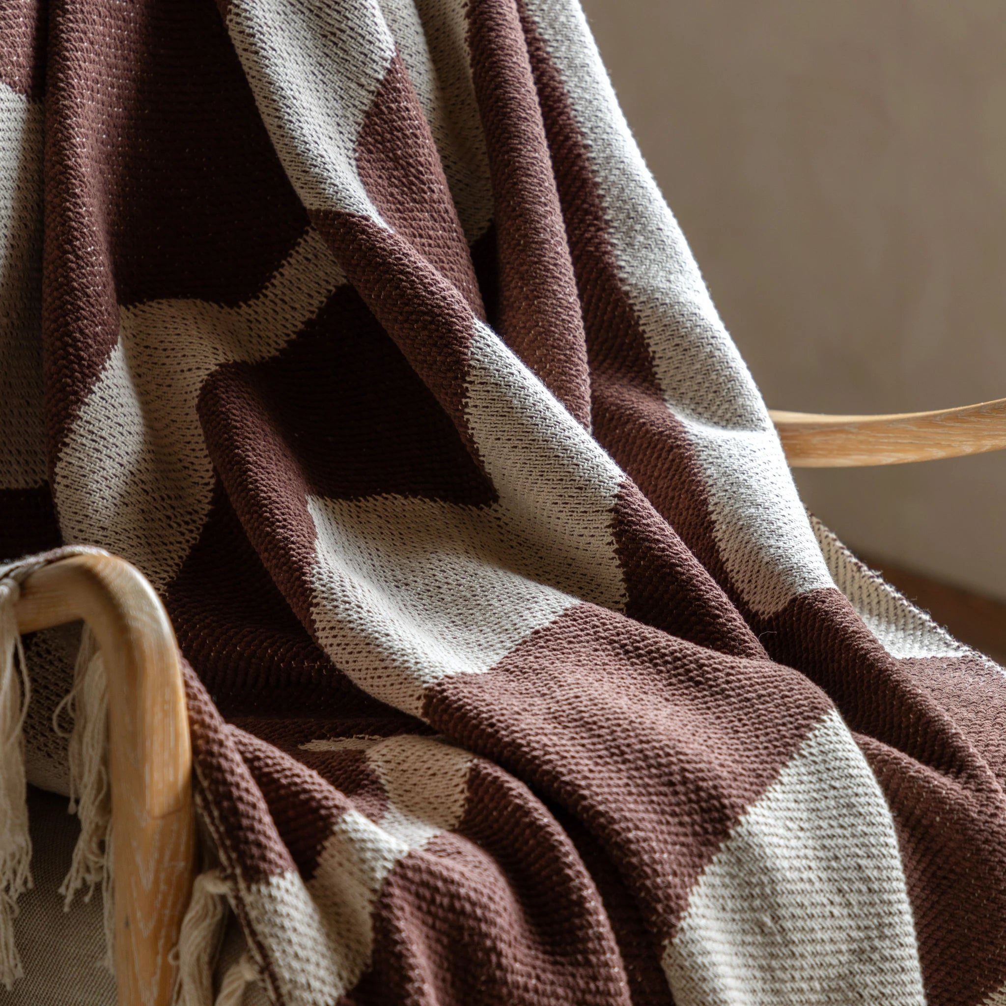 Marella Abstract Chocolate Brown Cotton Throw