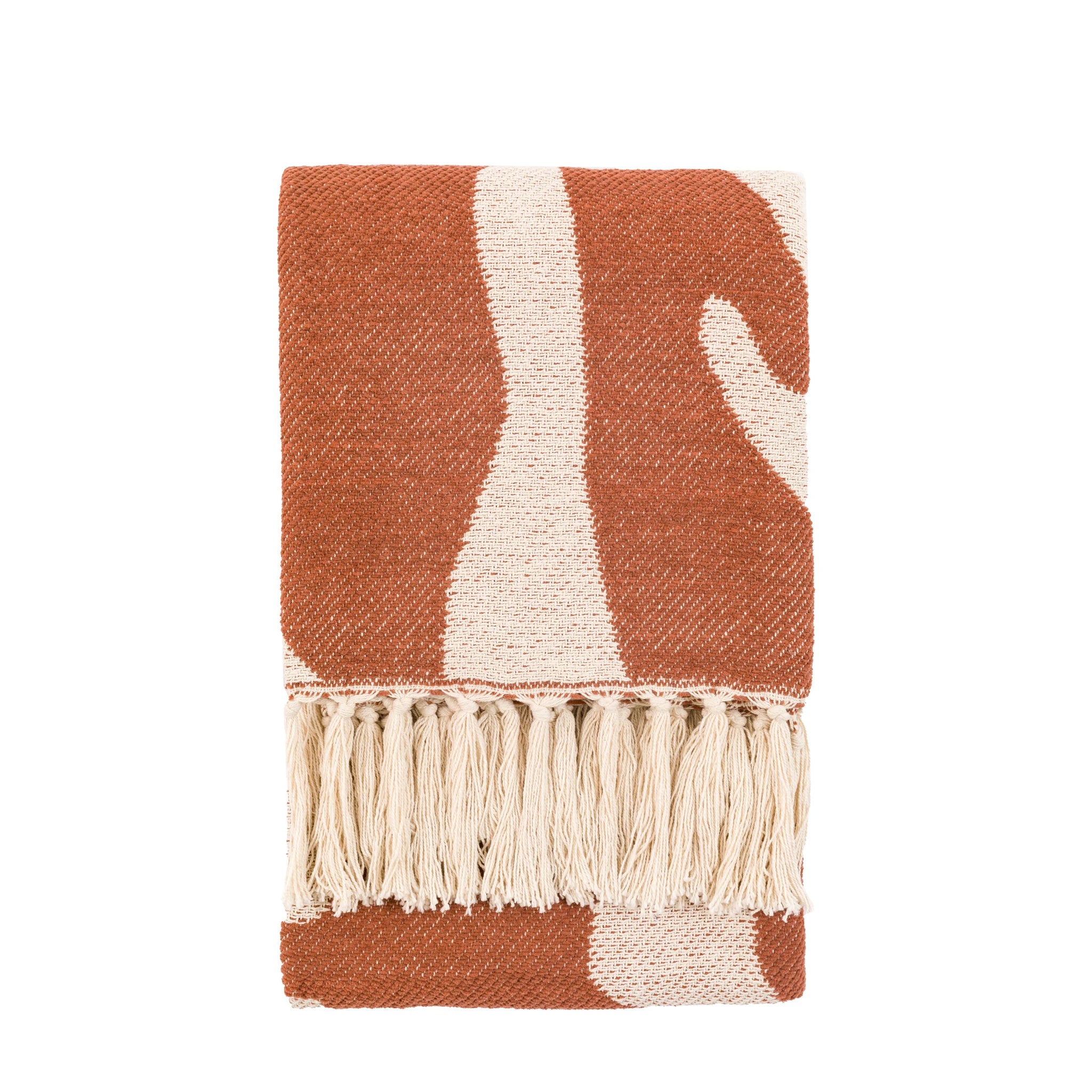 Marella Abstract Nutmeg Brown Cotton Throw