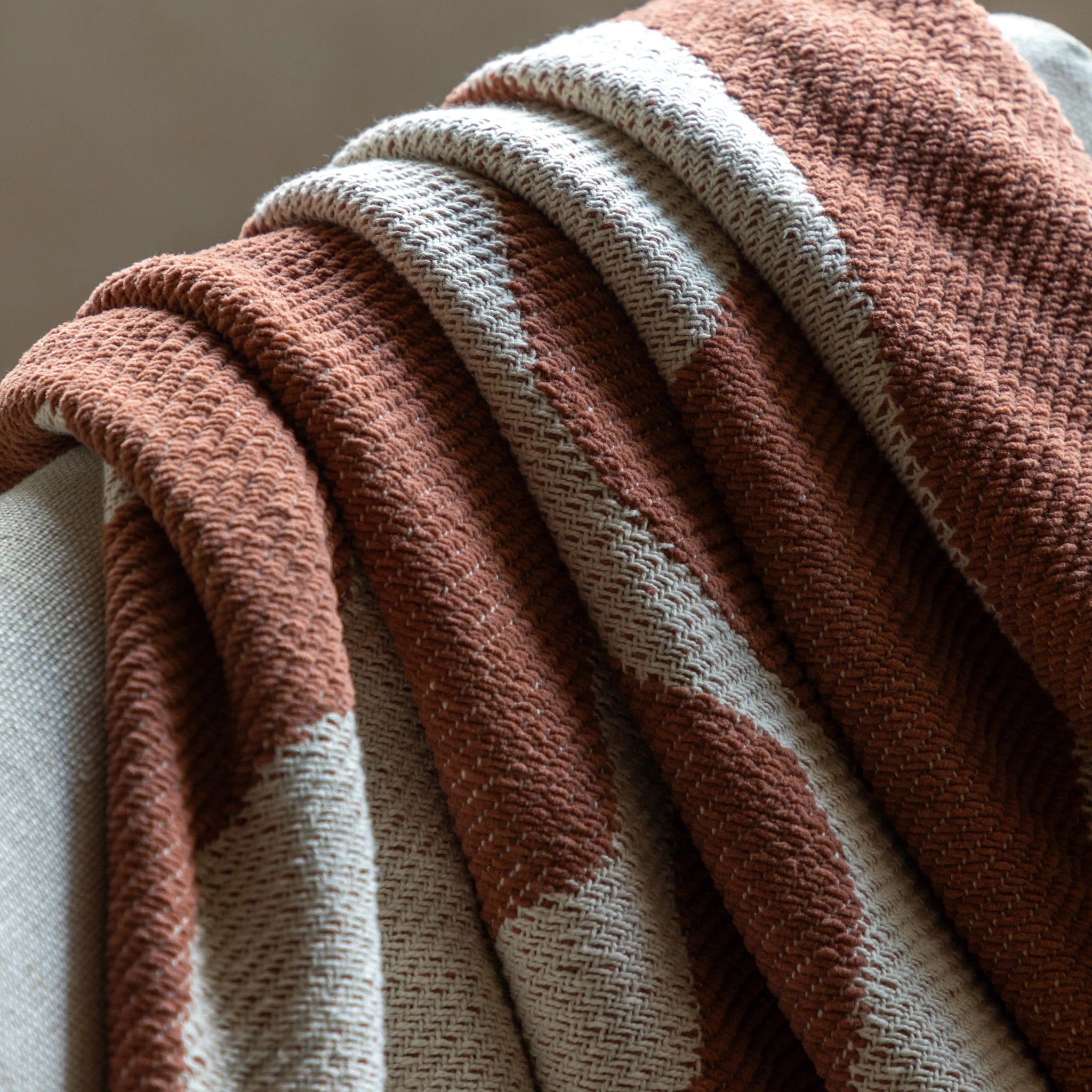 Marella Abstract Nutmeg Brown Cotton Throw