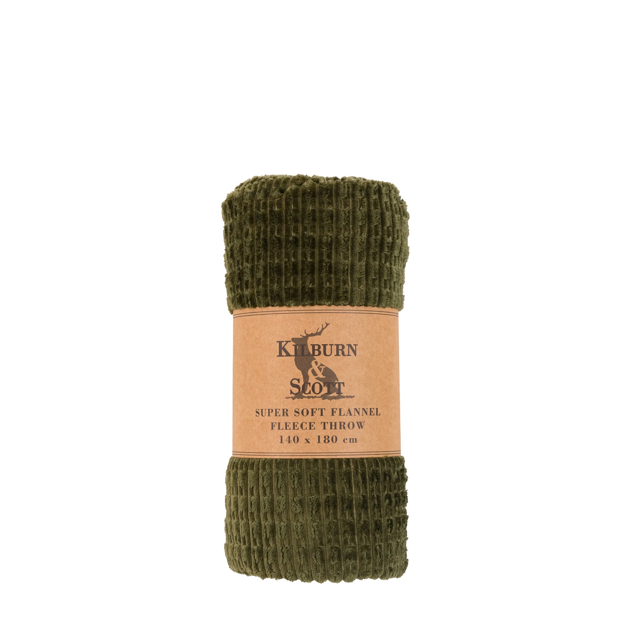 Velluna Flannel Olive Green Throw