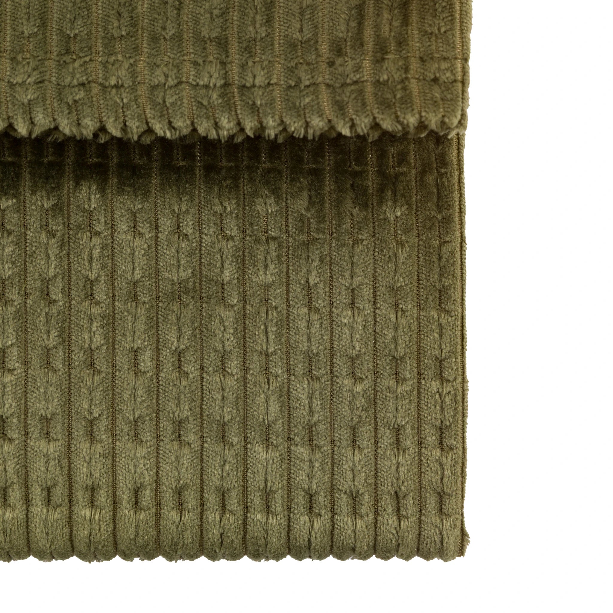 Velluna Flannel Olive Green Throw