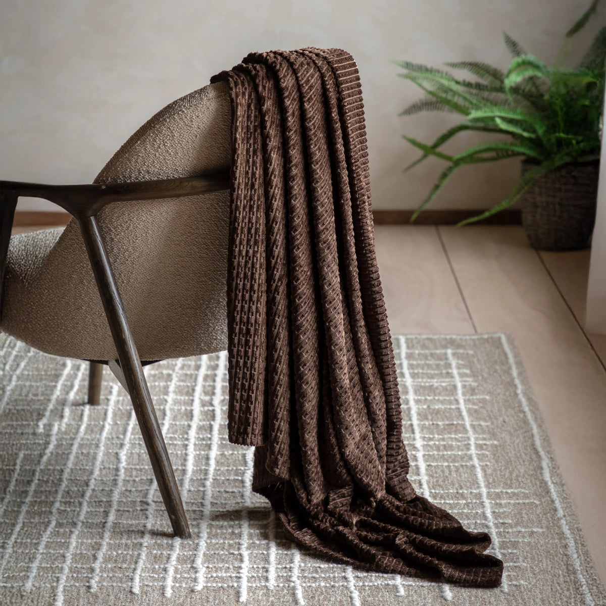 Velluna Flannel Chocolate Brown Throw