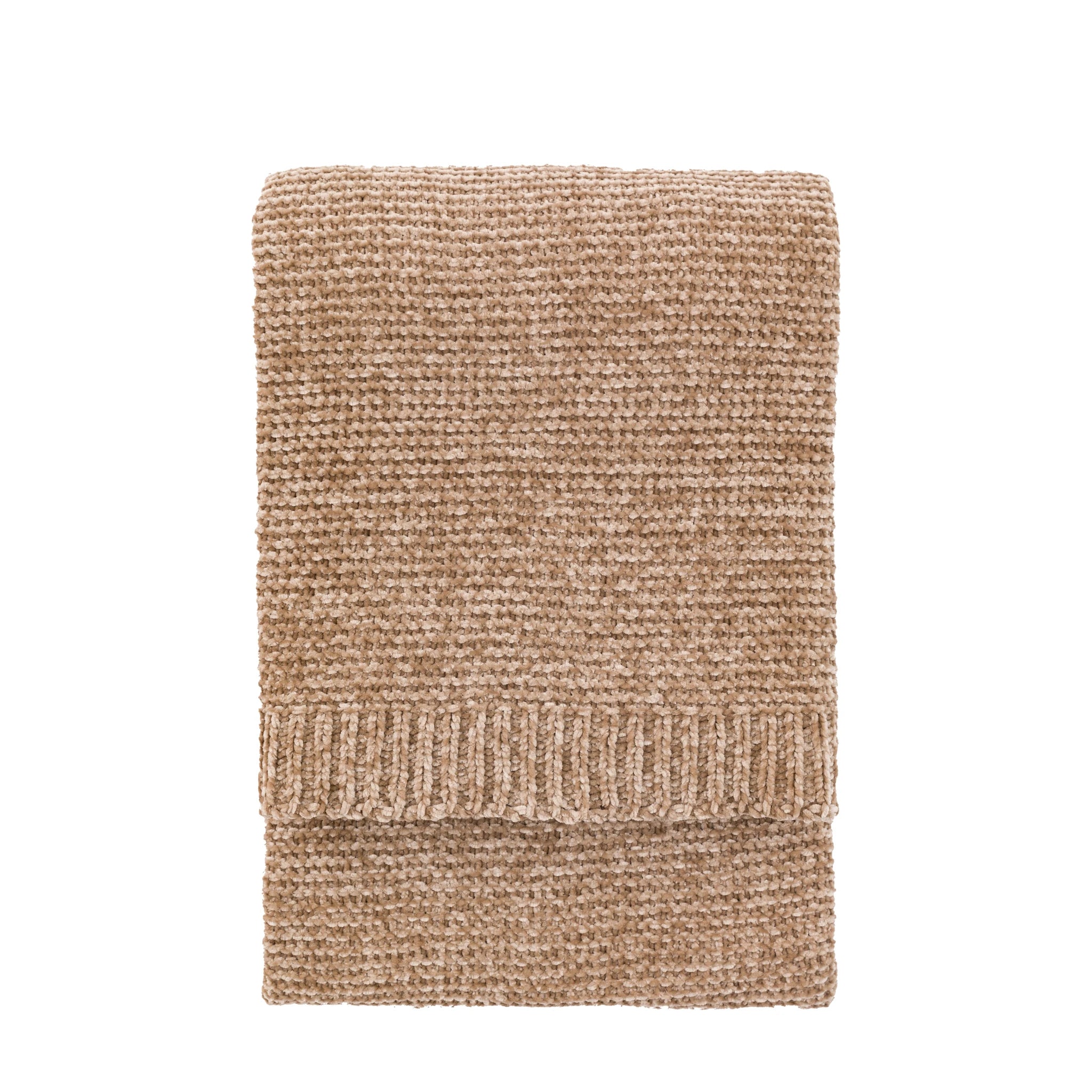 Velvette Deco Luxe Chunky Chenille Taupe Throw