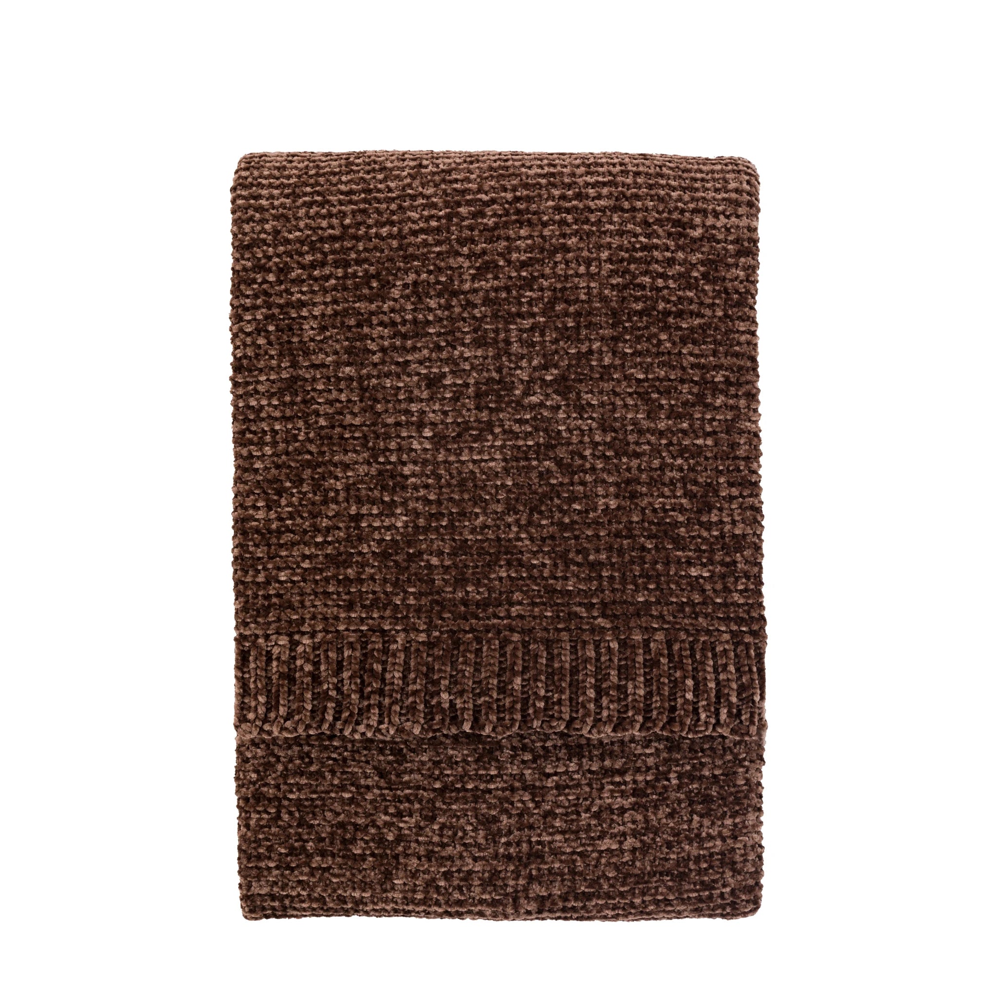 Velvette Deco Luxe Chunky Chenille Chocolate Brown Throw