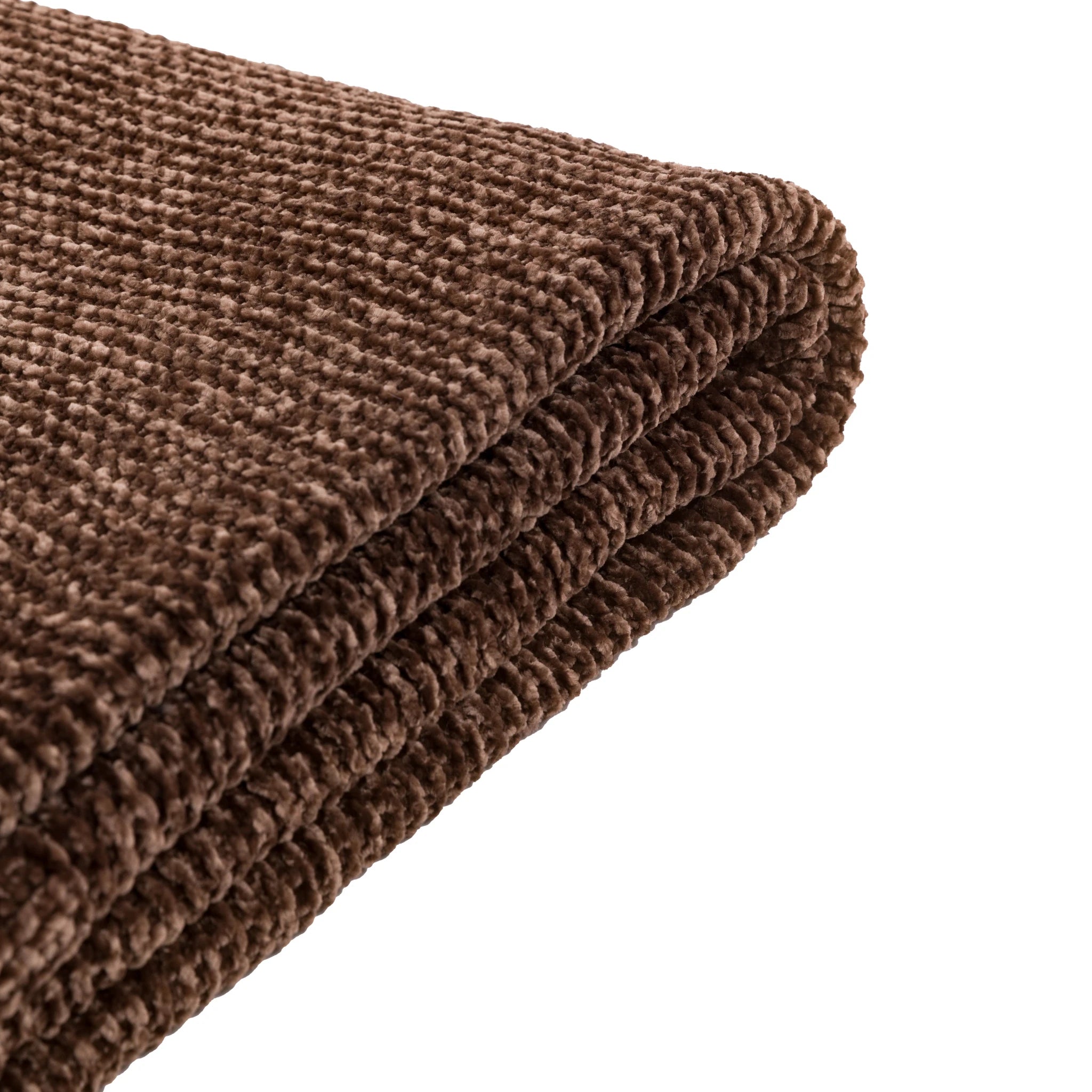 Velvette Deco Luxe Chunky Chenille Chocolate Brown Throw