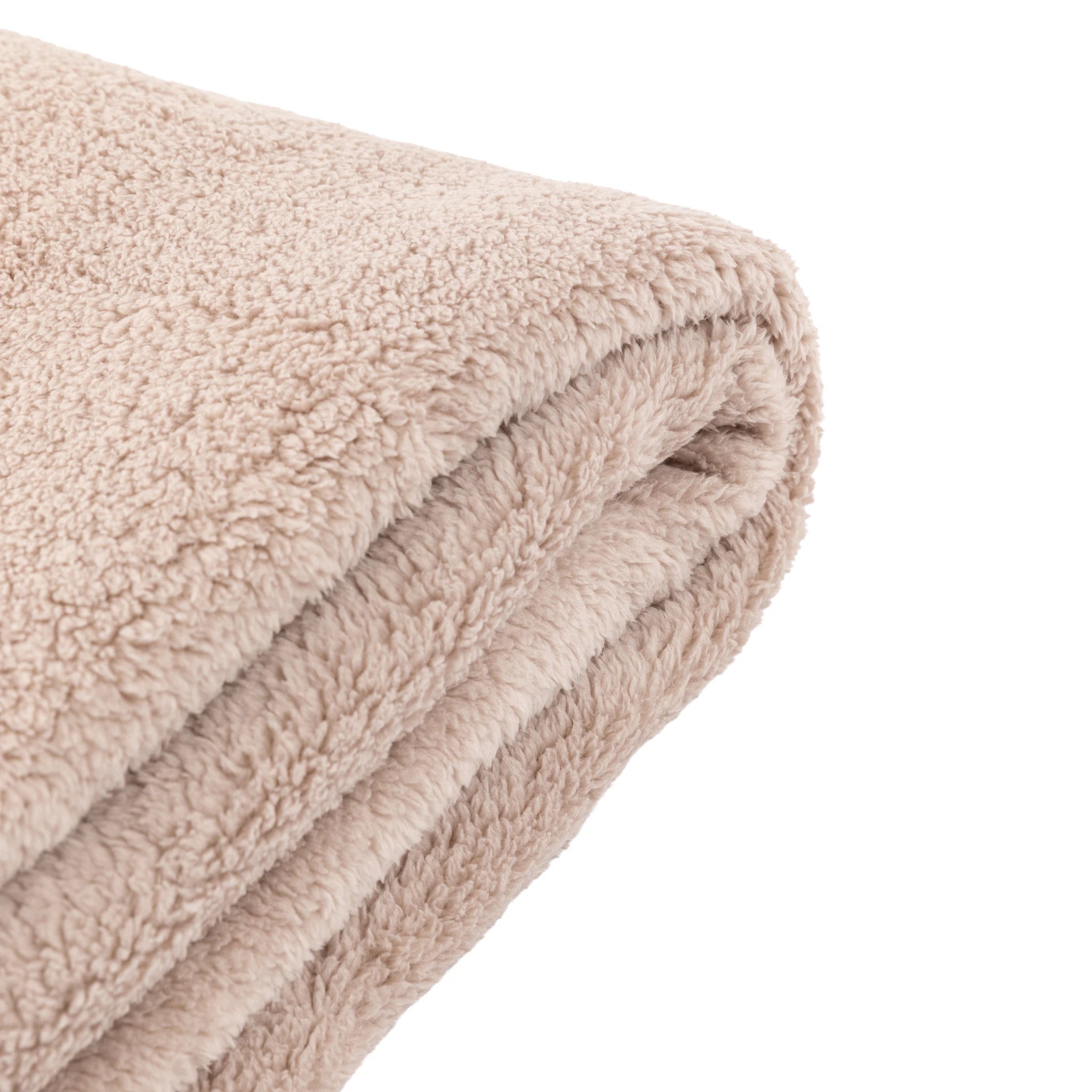 Cudella Teddy Fleece Taupe Throw