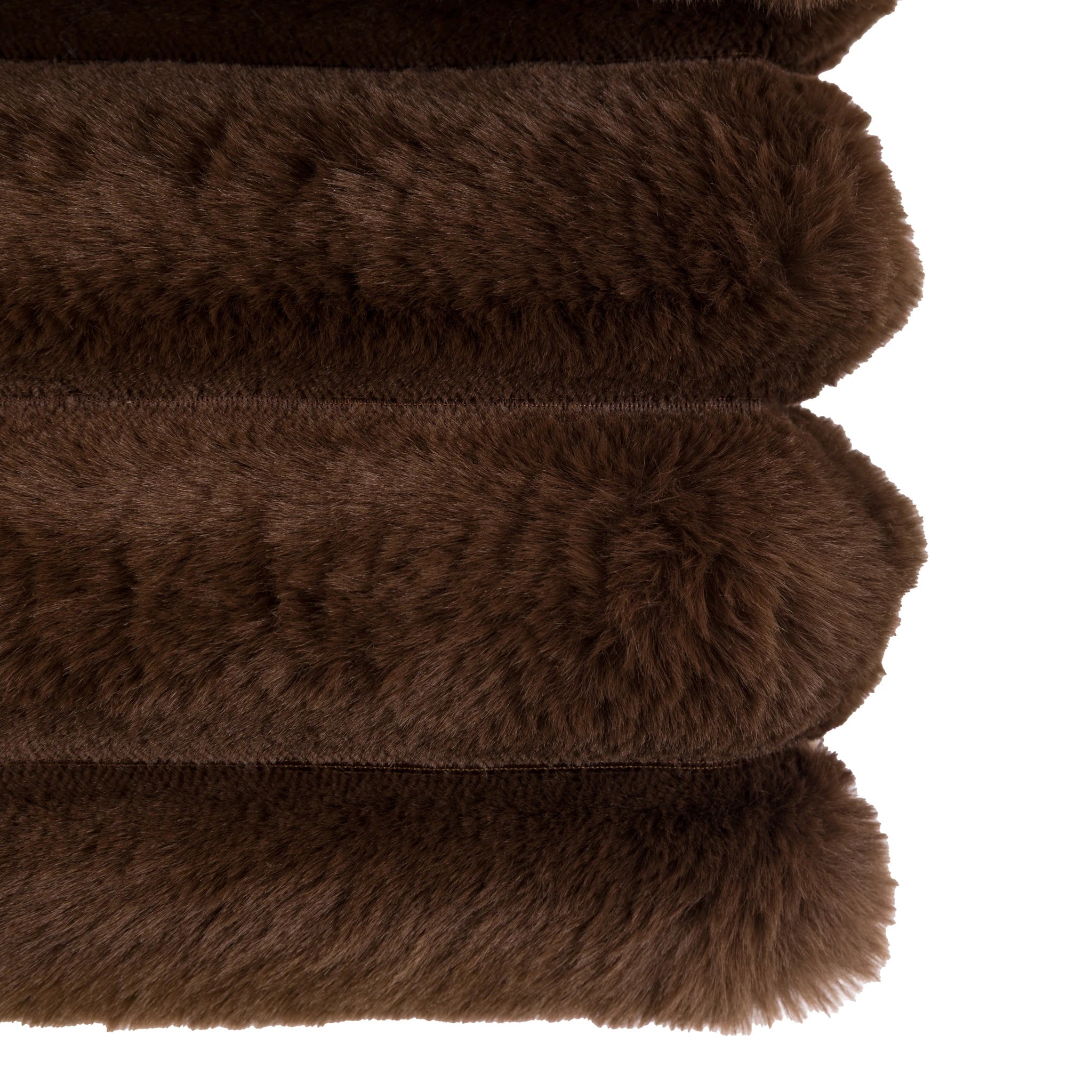 Rivelle Ribbed Faux Fur Chocolate Brown Throw