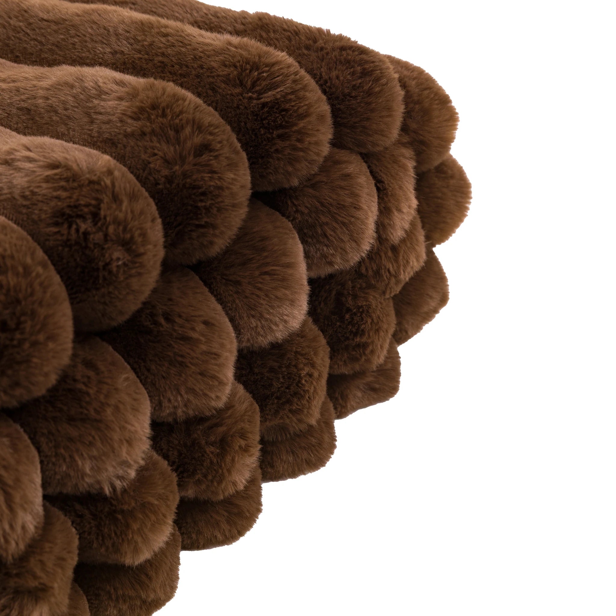 Rivelle Ribbed Faux Fur Chocolate Brown Throw