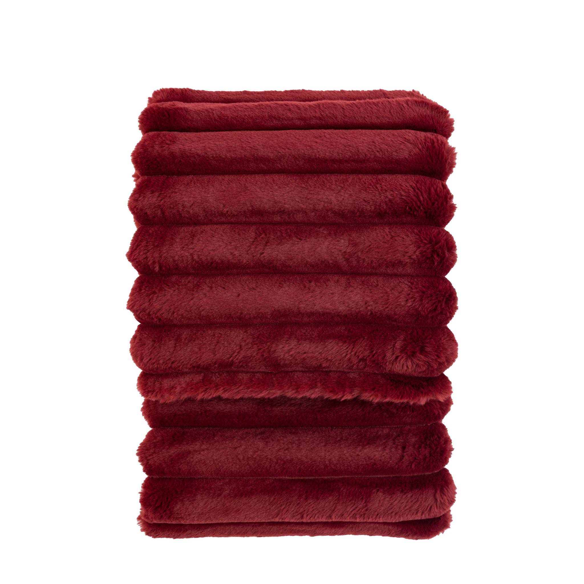 Rivelle Ribbed Faux Fur Mulberry Throw