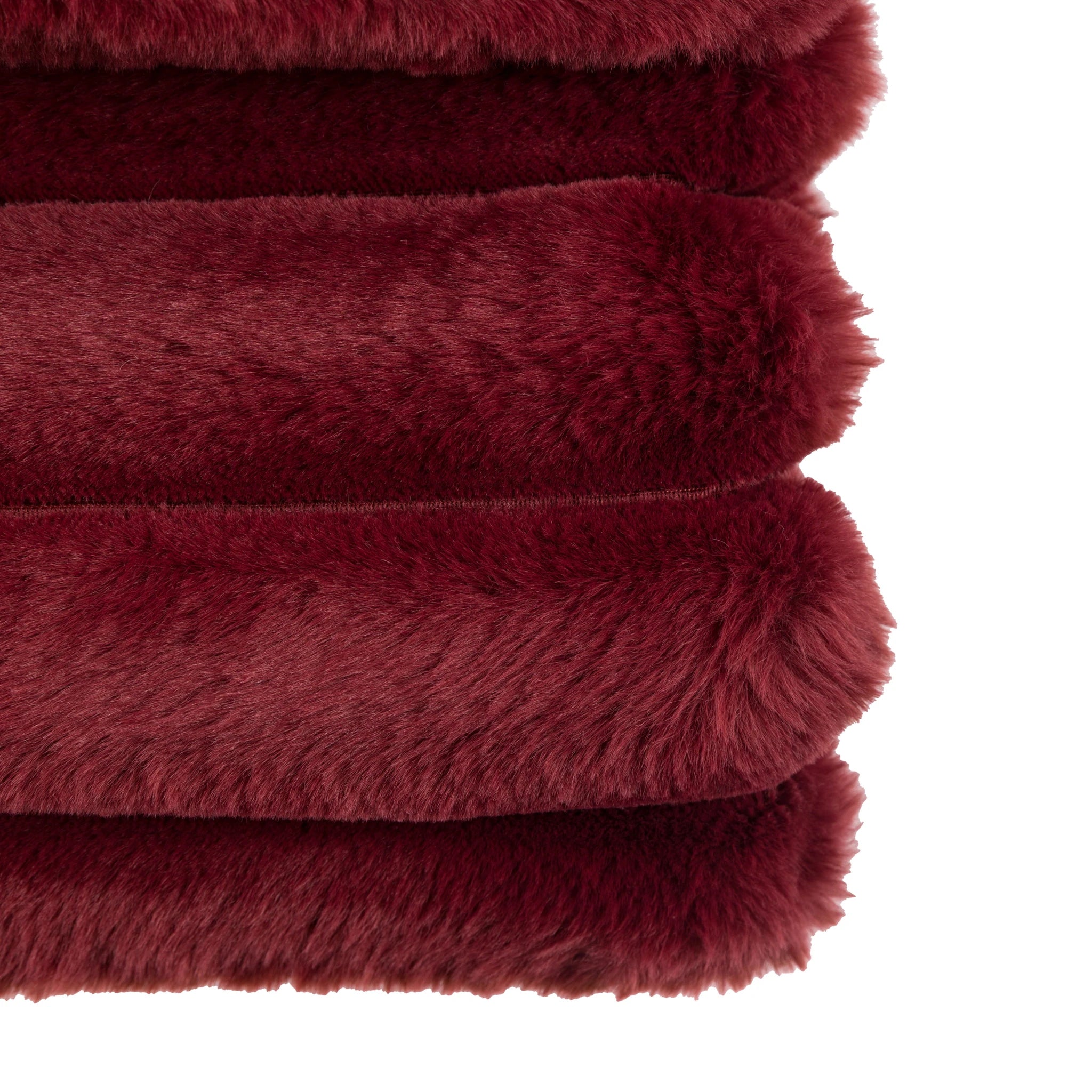 Rivelle Ribbed Faux Fur Mulberry Throw