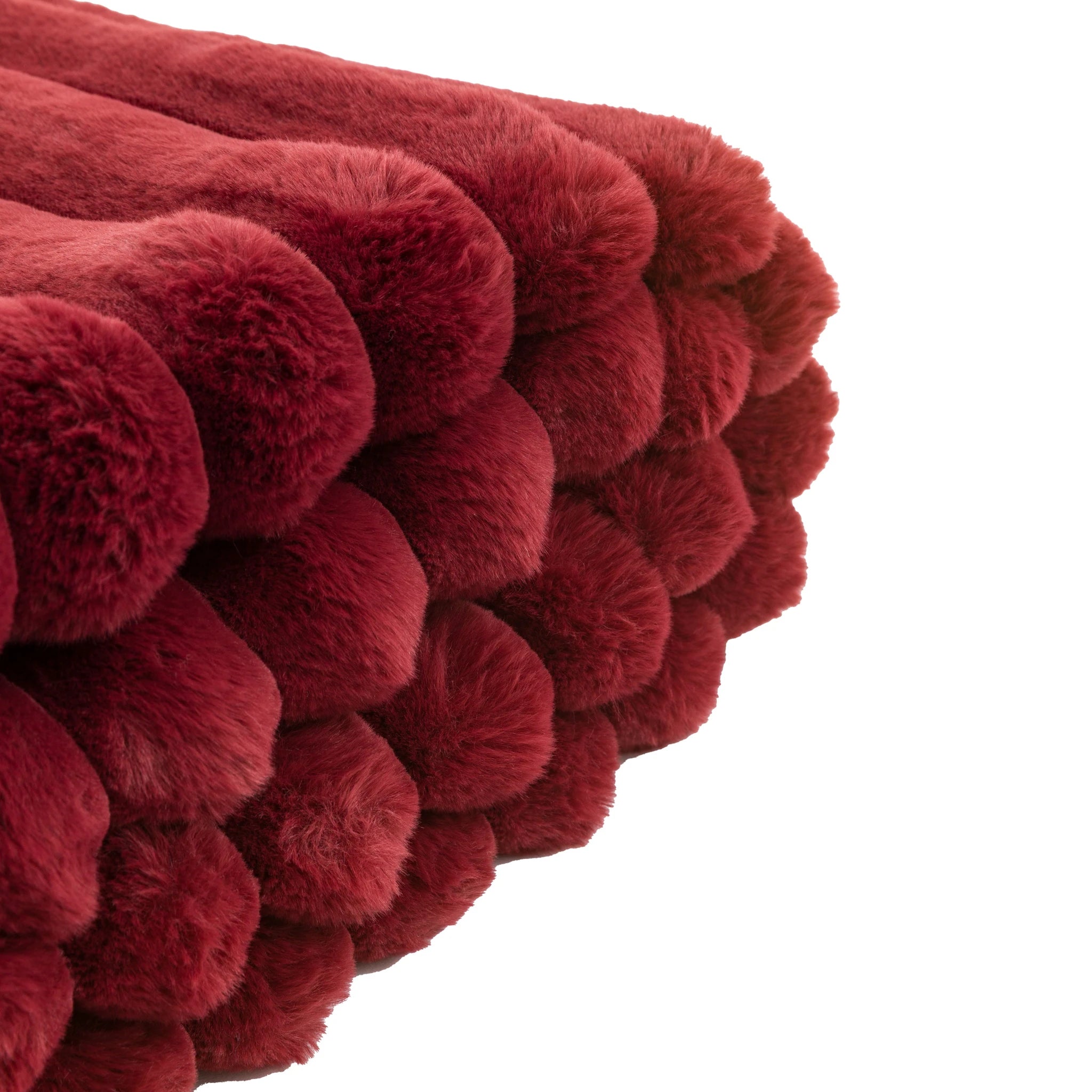 Rivelle Ribbed Faux Fur Mulberry Throw