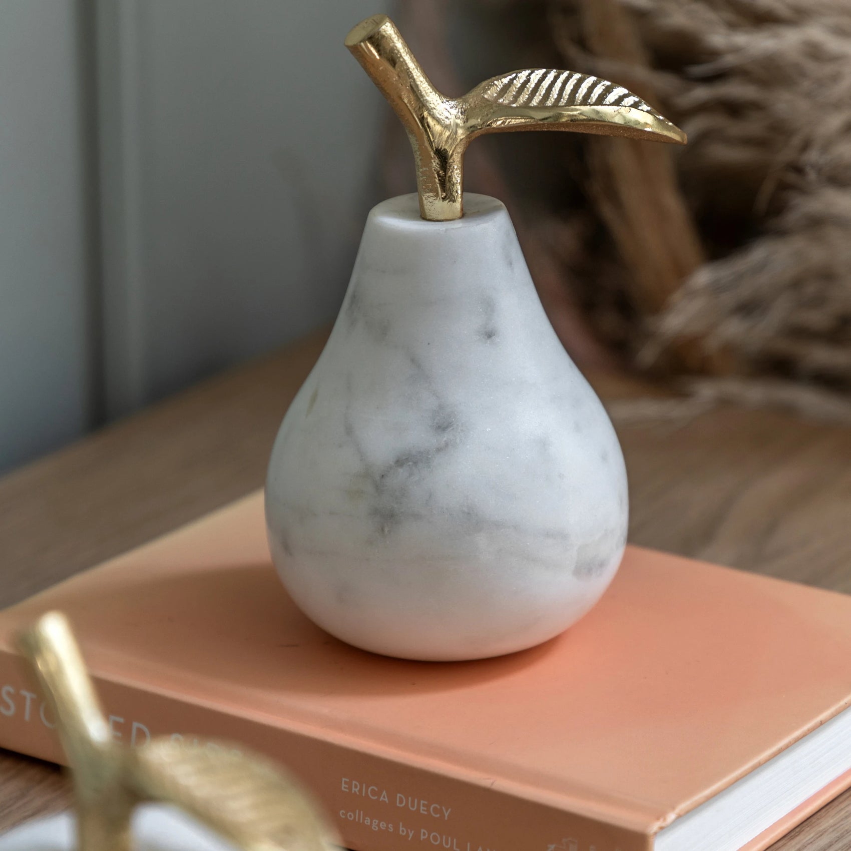 Carrina White Marble Pear Ornament