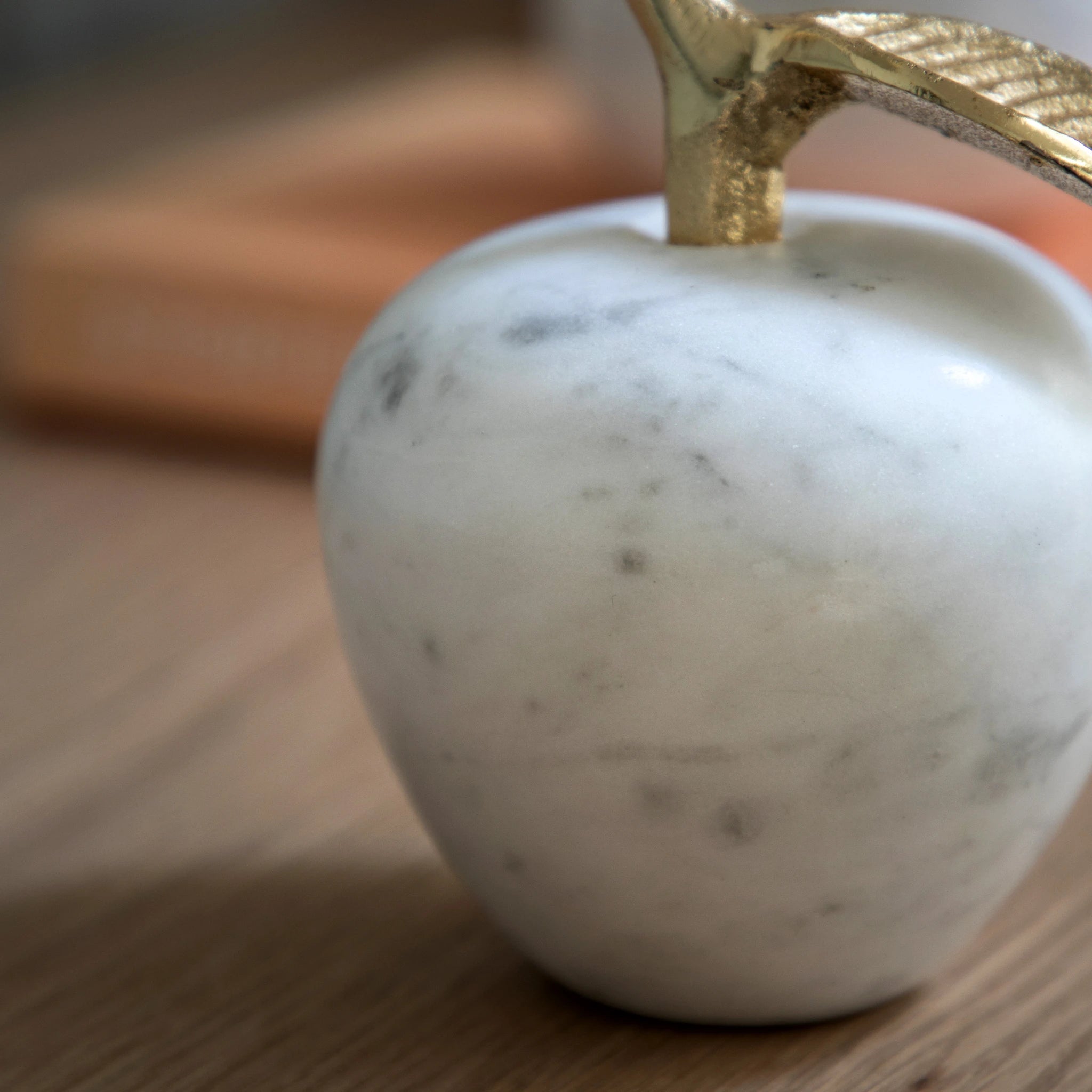 Carrina White Marble Apple Ornament