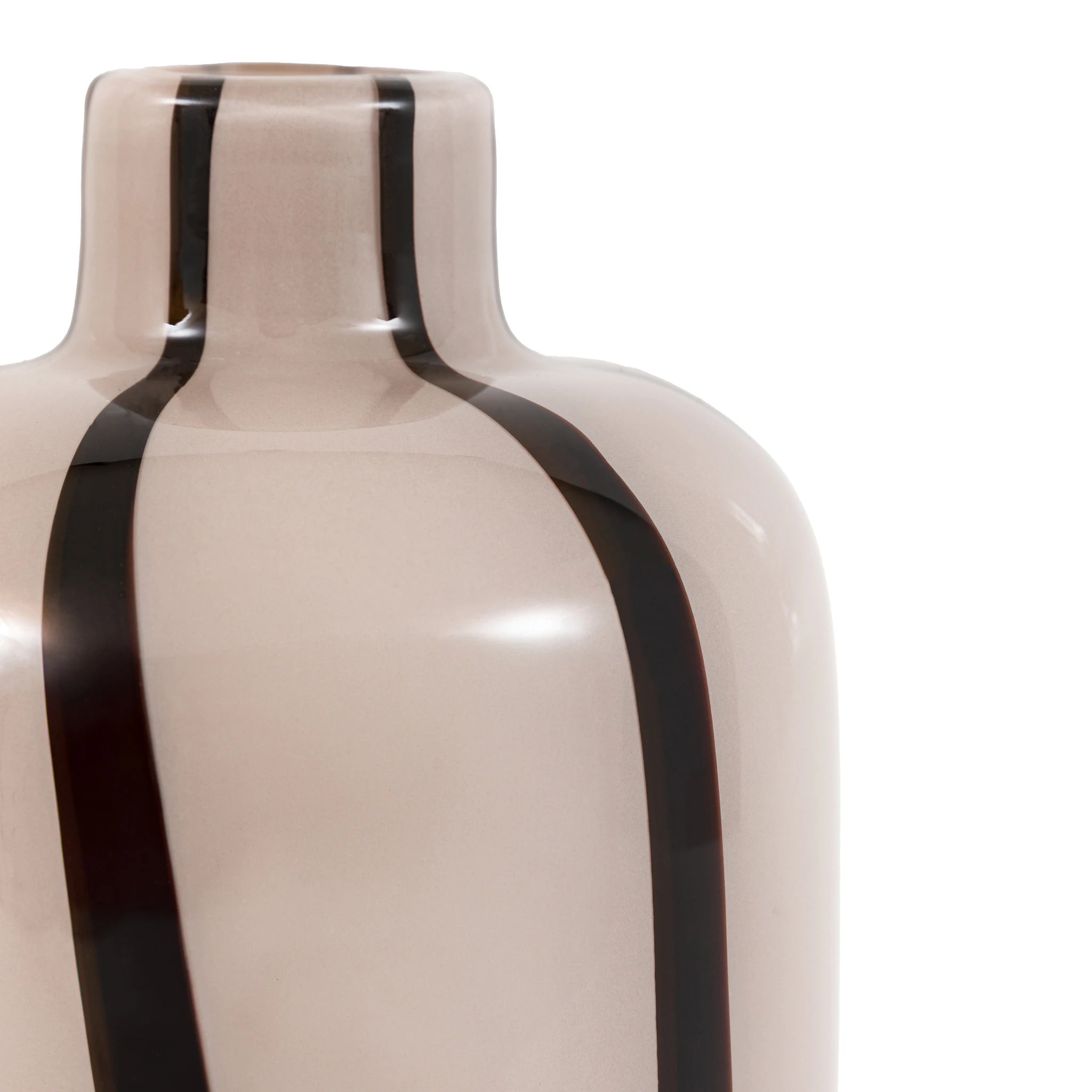 Set of 2 Ambergarden Monochrome Striped Glass Vases