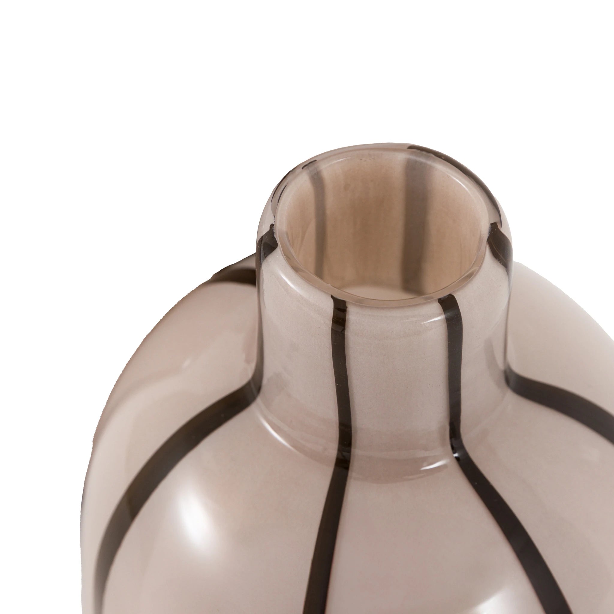 Set of 2 Ambergarden Monochrome Striped Glass Vases