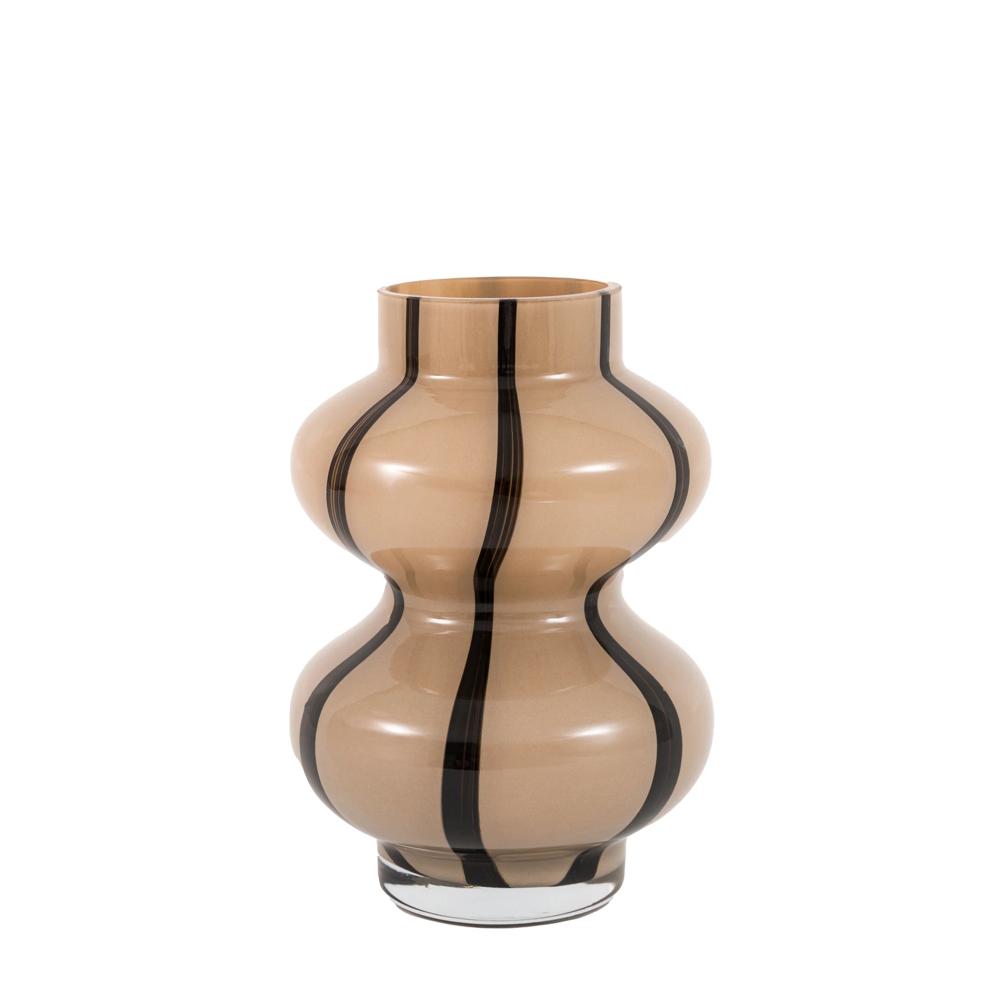 Amberview Camel & Black Swirl Glass Vase