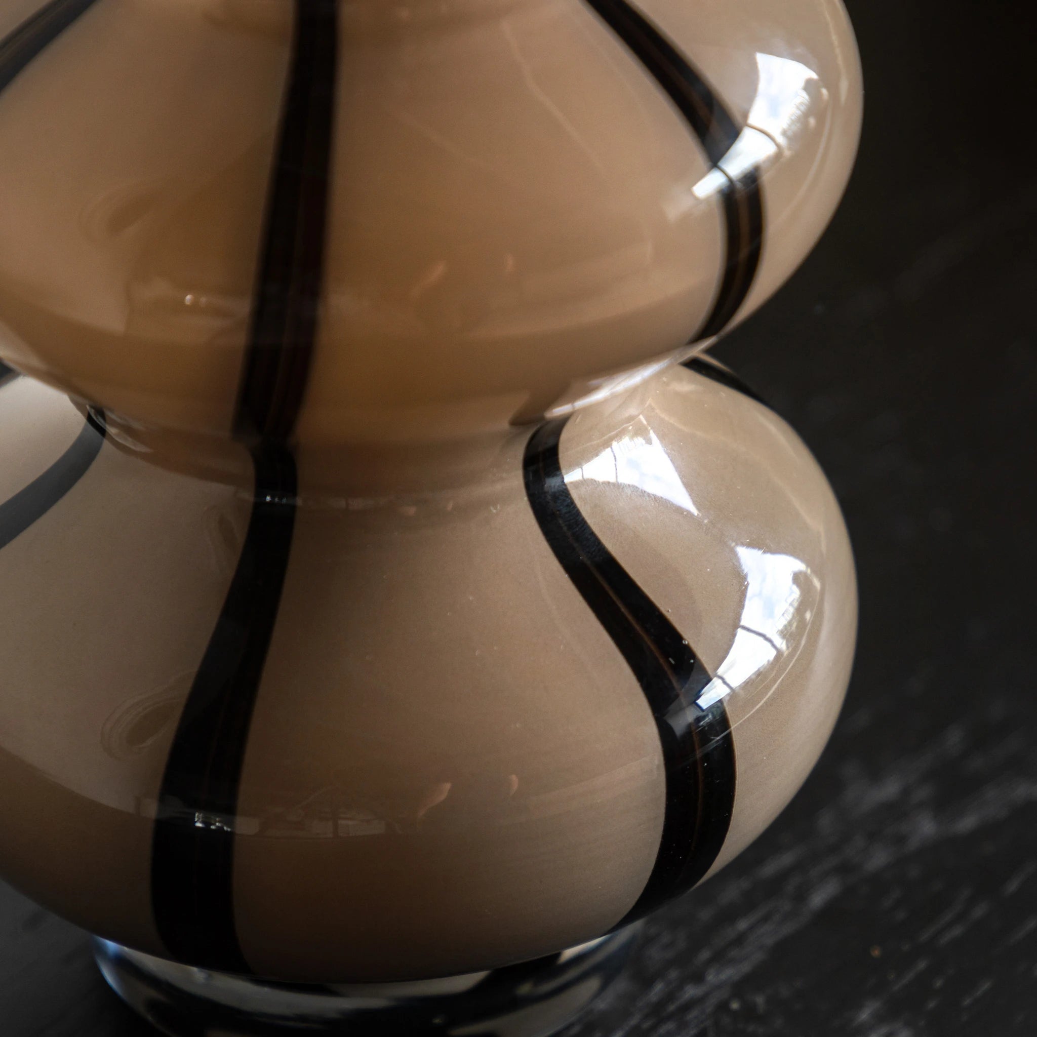Amberview Camel & Black Swirl Glass Vase