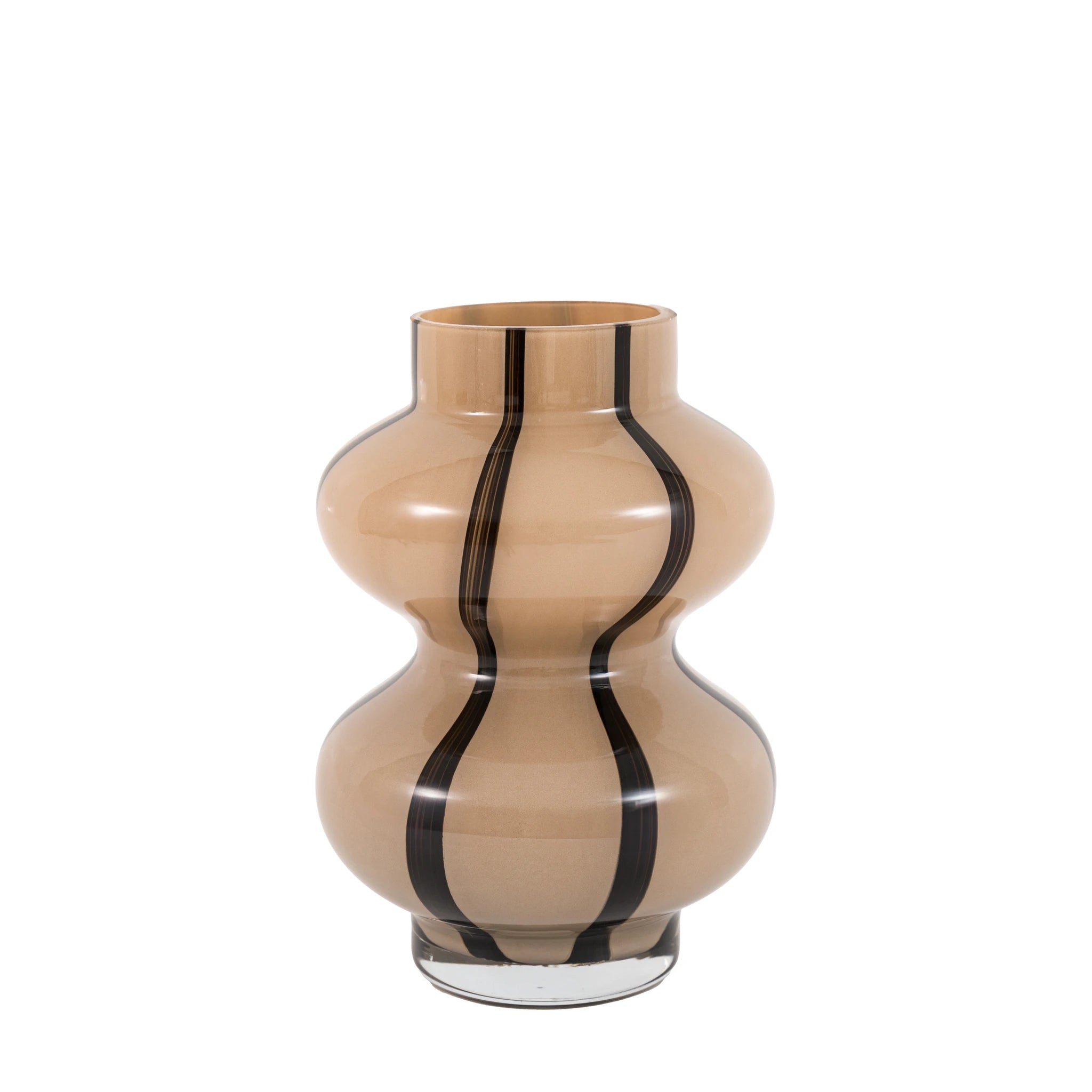 Amberview Camel & Black Swirl Glass Vase