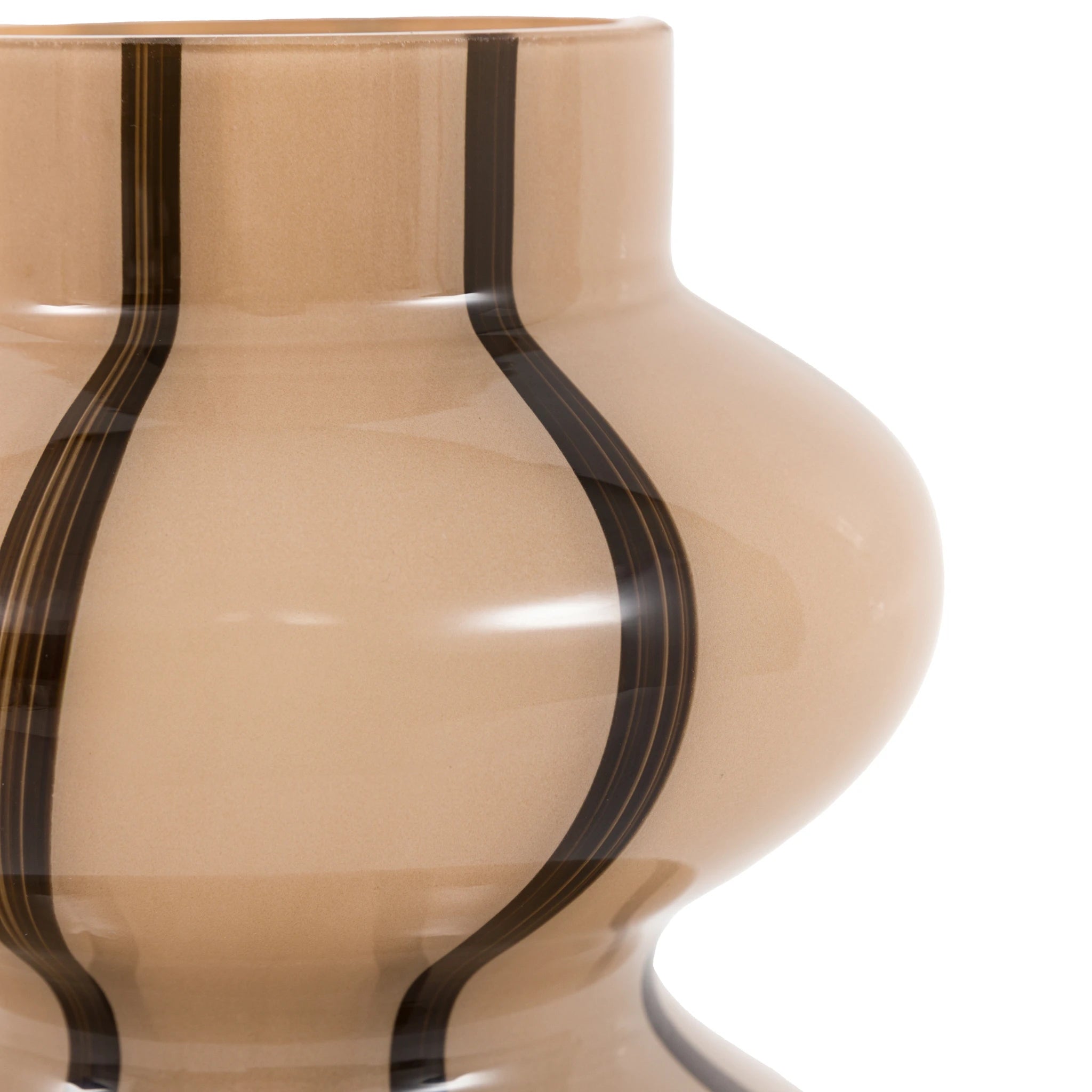 Amberview Camel & Black Swirl Glass Vase